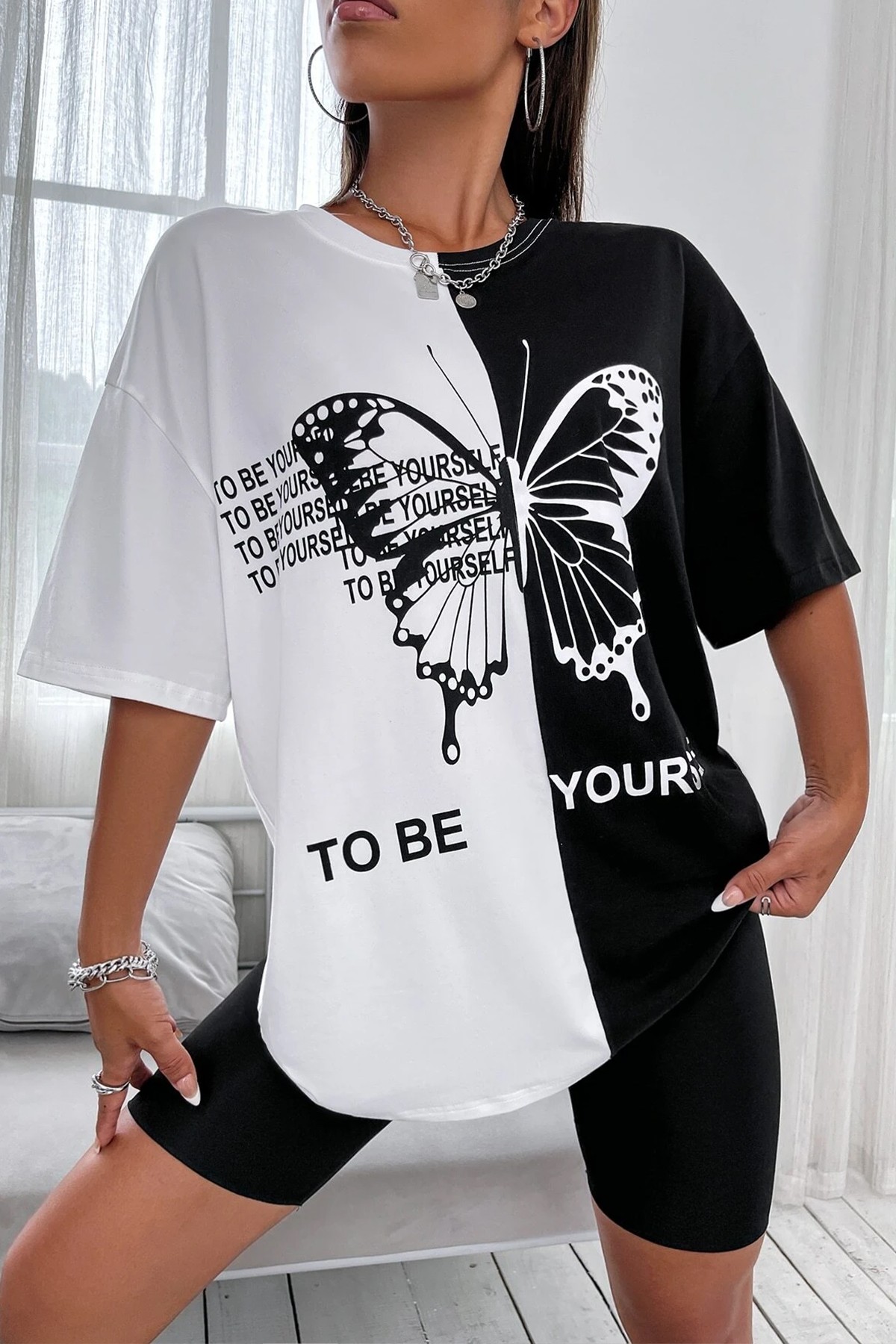 Unisex To Be Yourself Baskılı Tasarım Tshirt