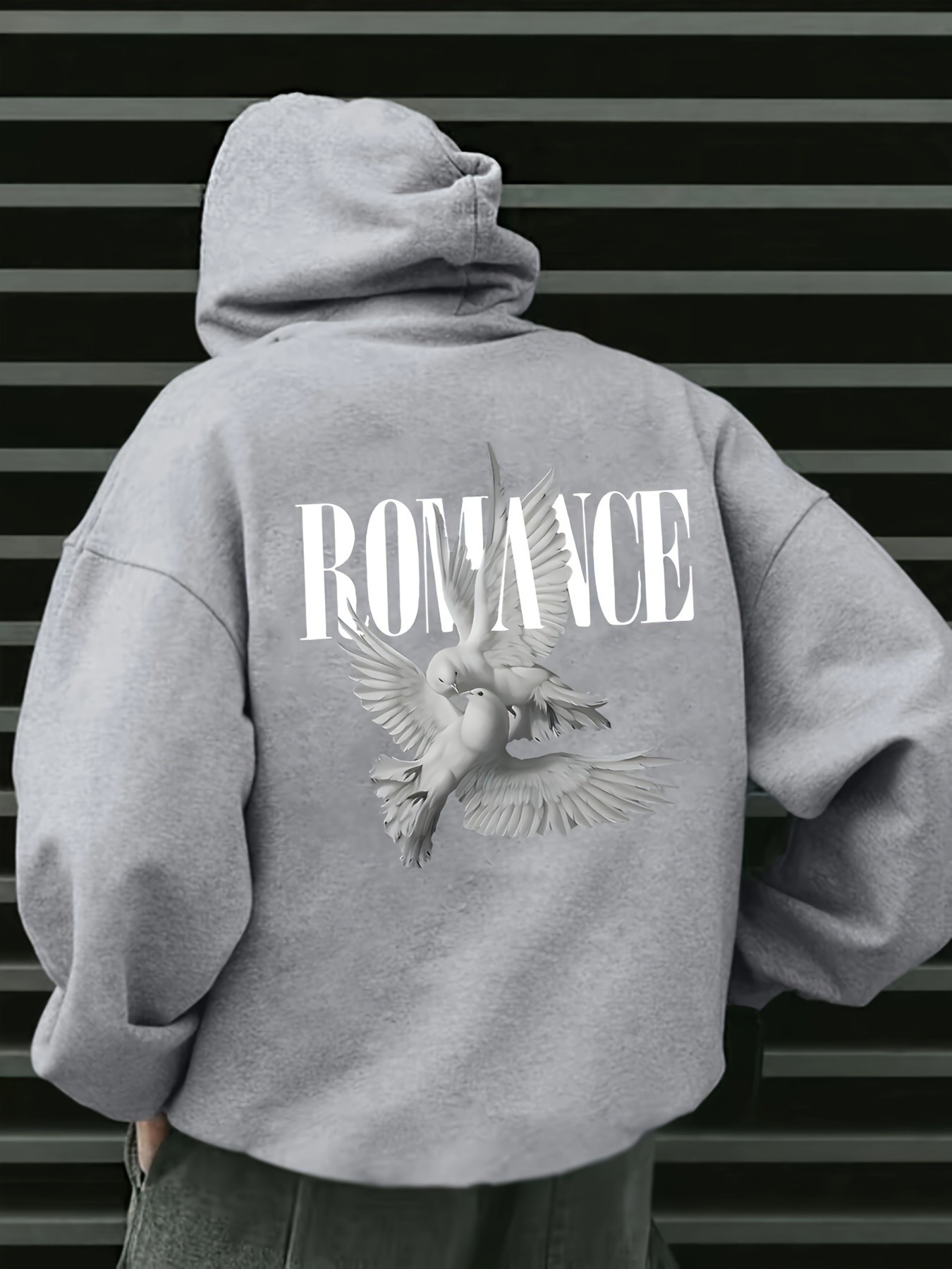 Unisex Romance Sirt Detayli Baskılı Oversize Sweatshirt