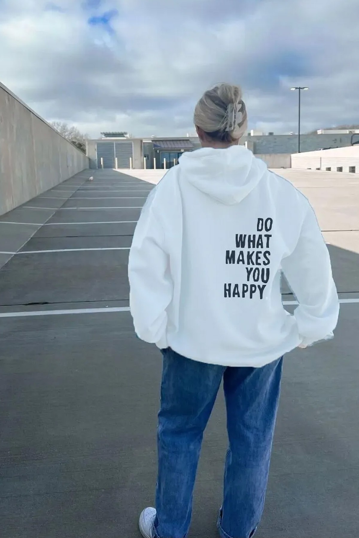 Do What Baskılı Oversize Sweatshirt