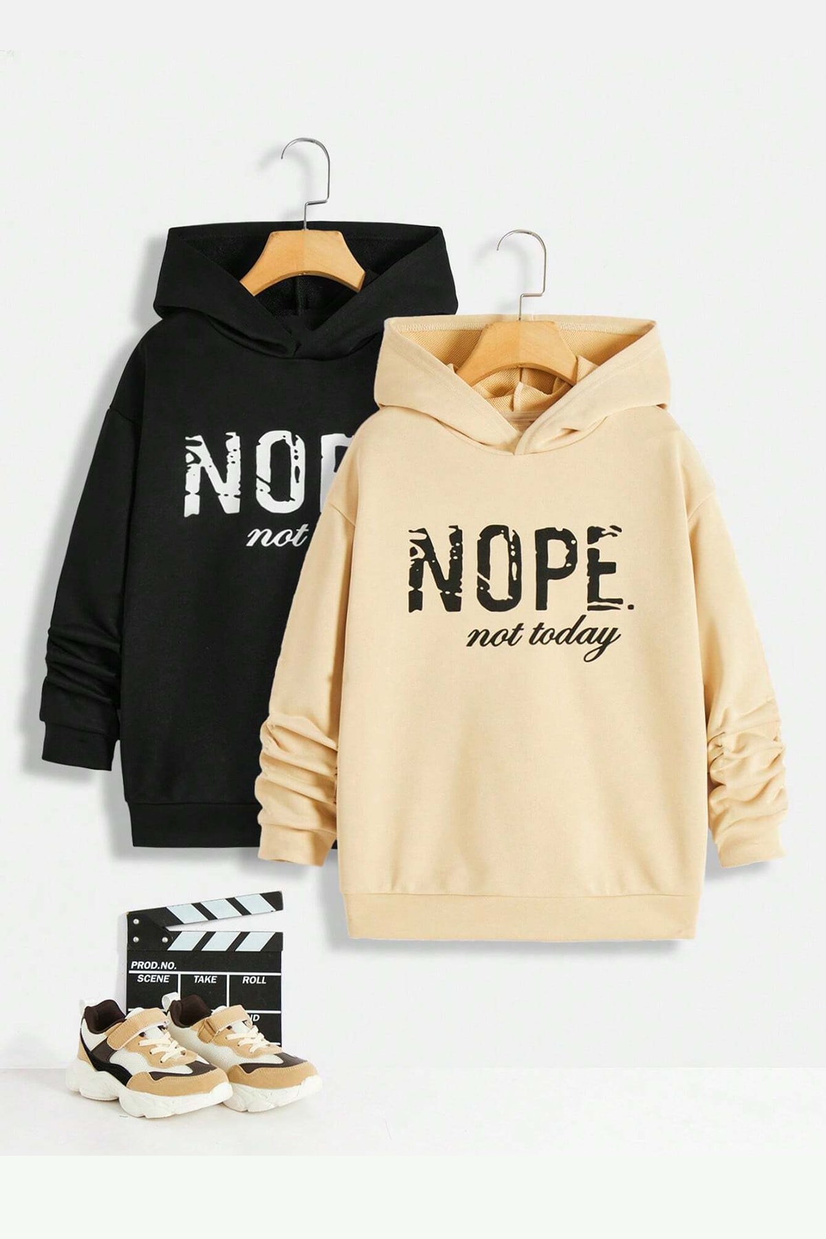 2'li Paket Baskılı Erkek - Kız Çocuk Rahat Kalıp Sweatshirt