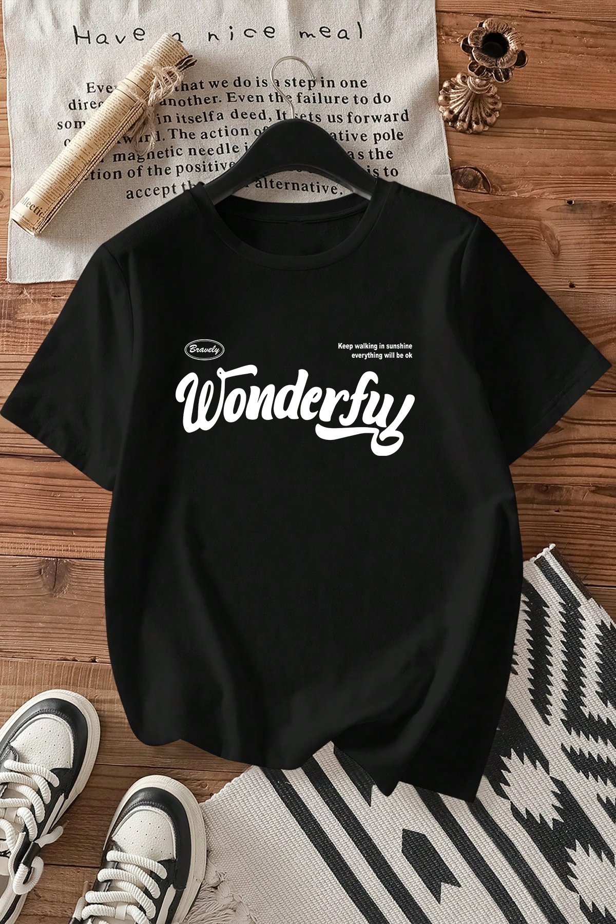 Wonderful Baskılı Unisex Oversize Tshirt