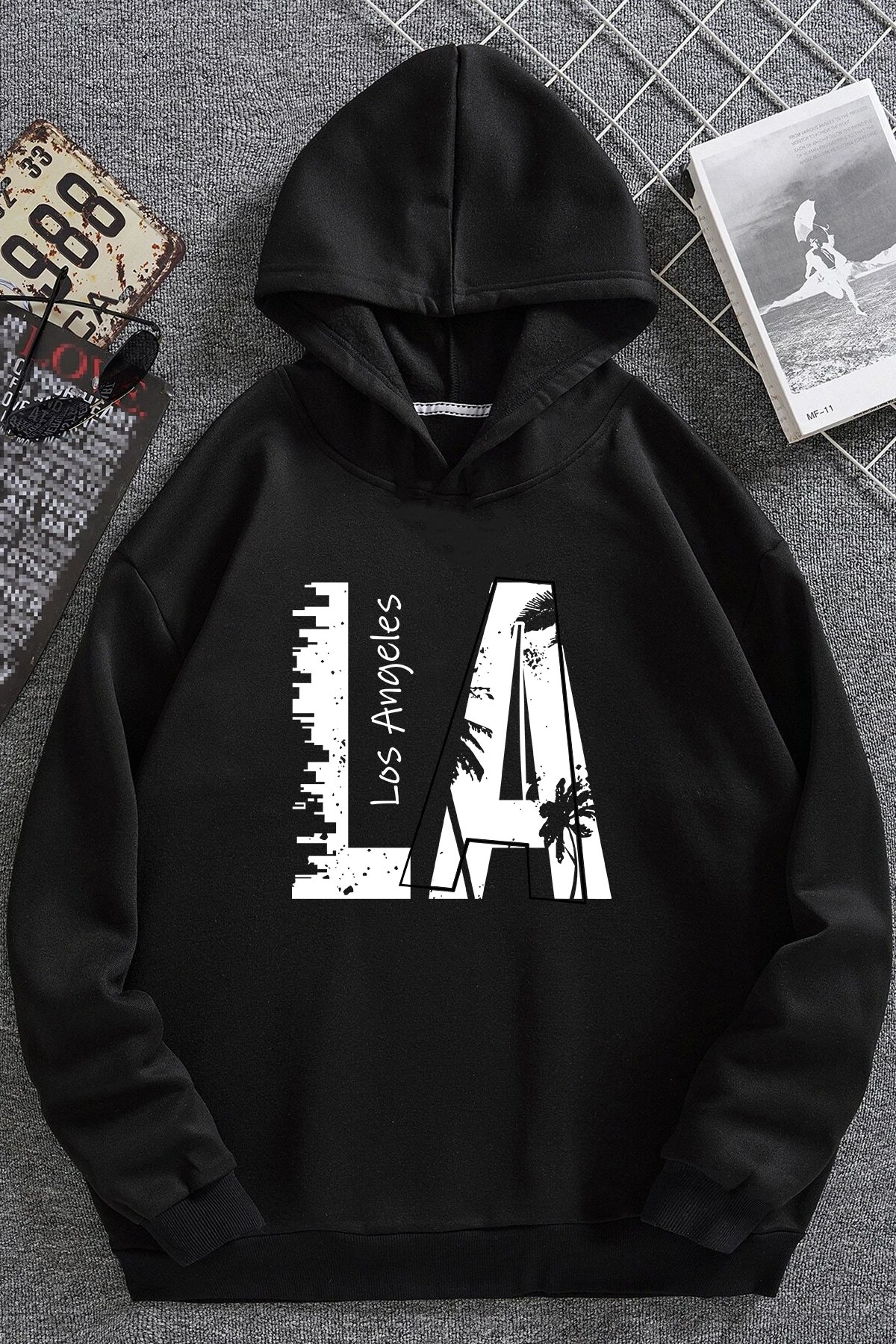 Los Angles Baskılı Oversize Sweatshirt