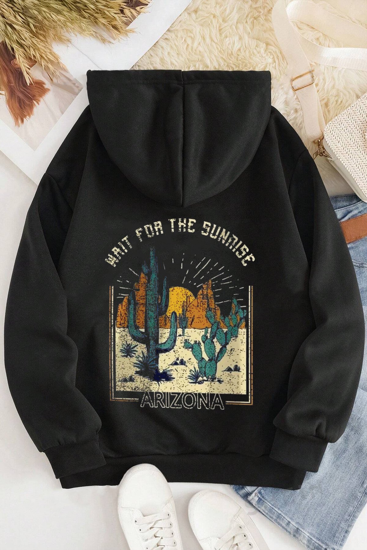 Arizona Baskılı Oversize Sweatshirt