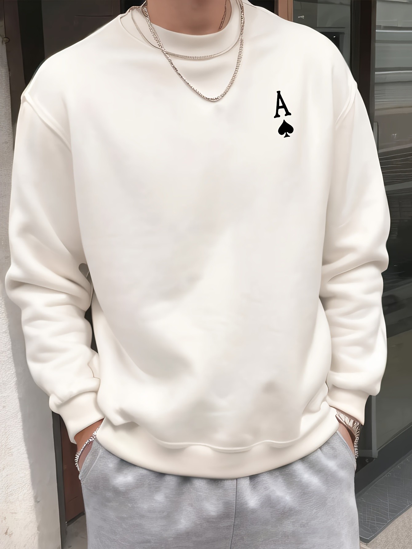 Unisex Maca Asi Baskılı Oversize Sweatshirt