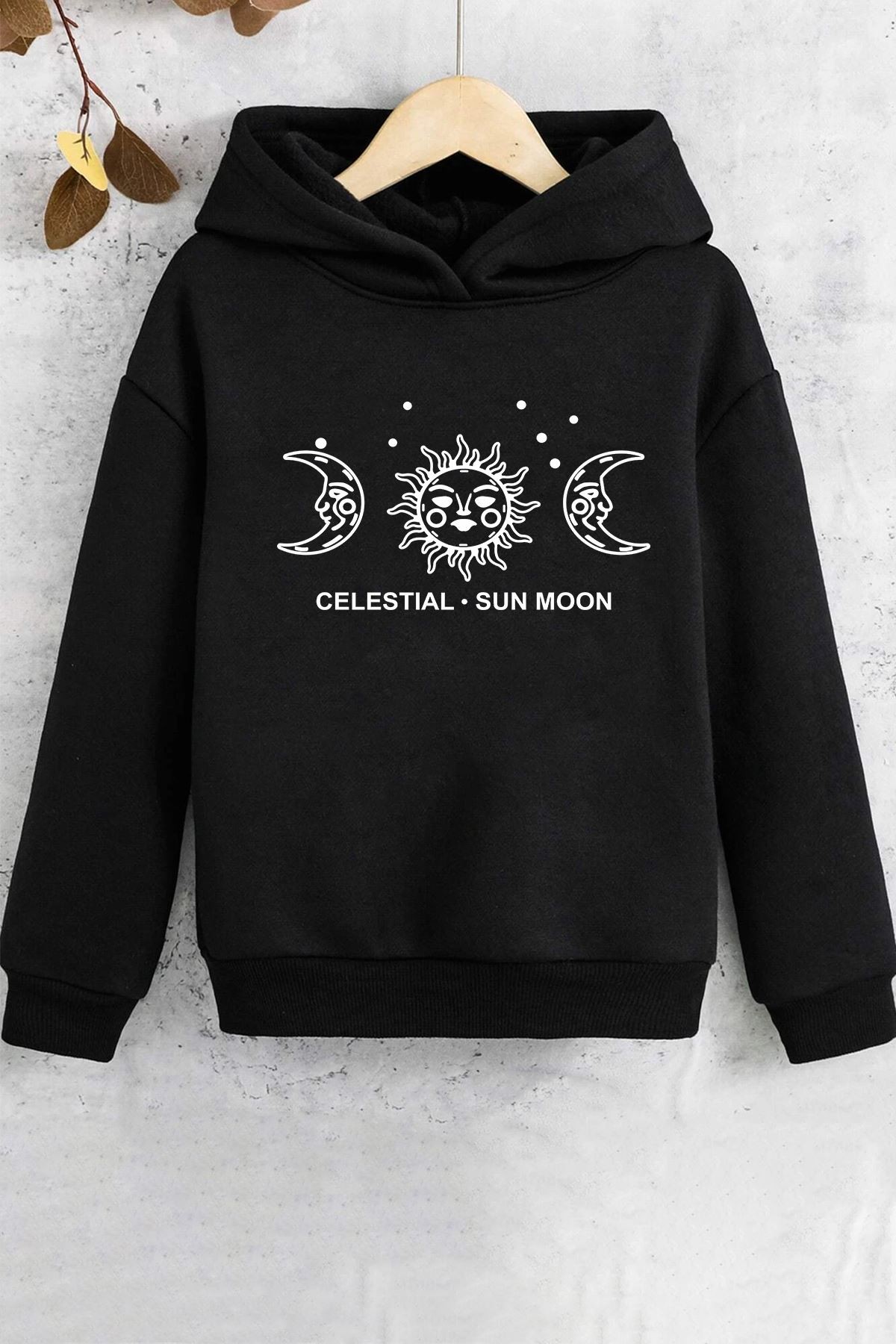 Çocuk Celestial Sun Moon Baskılı Sweatshirt