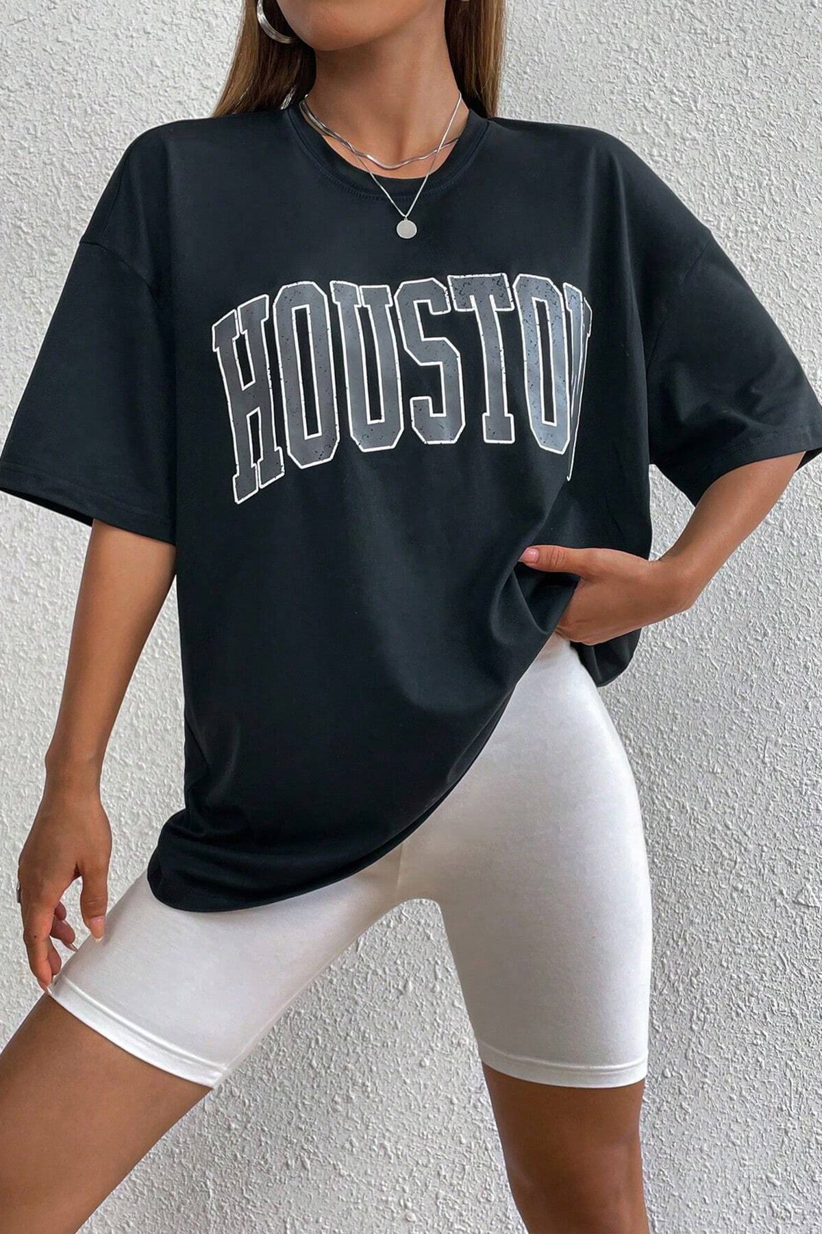 Unisex Houston Baskılı Tasarım Tshirt