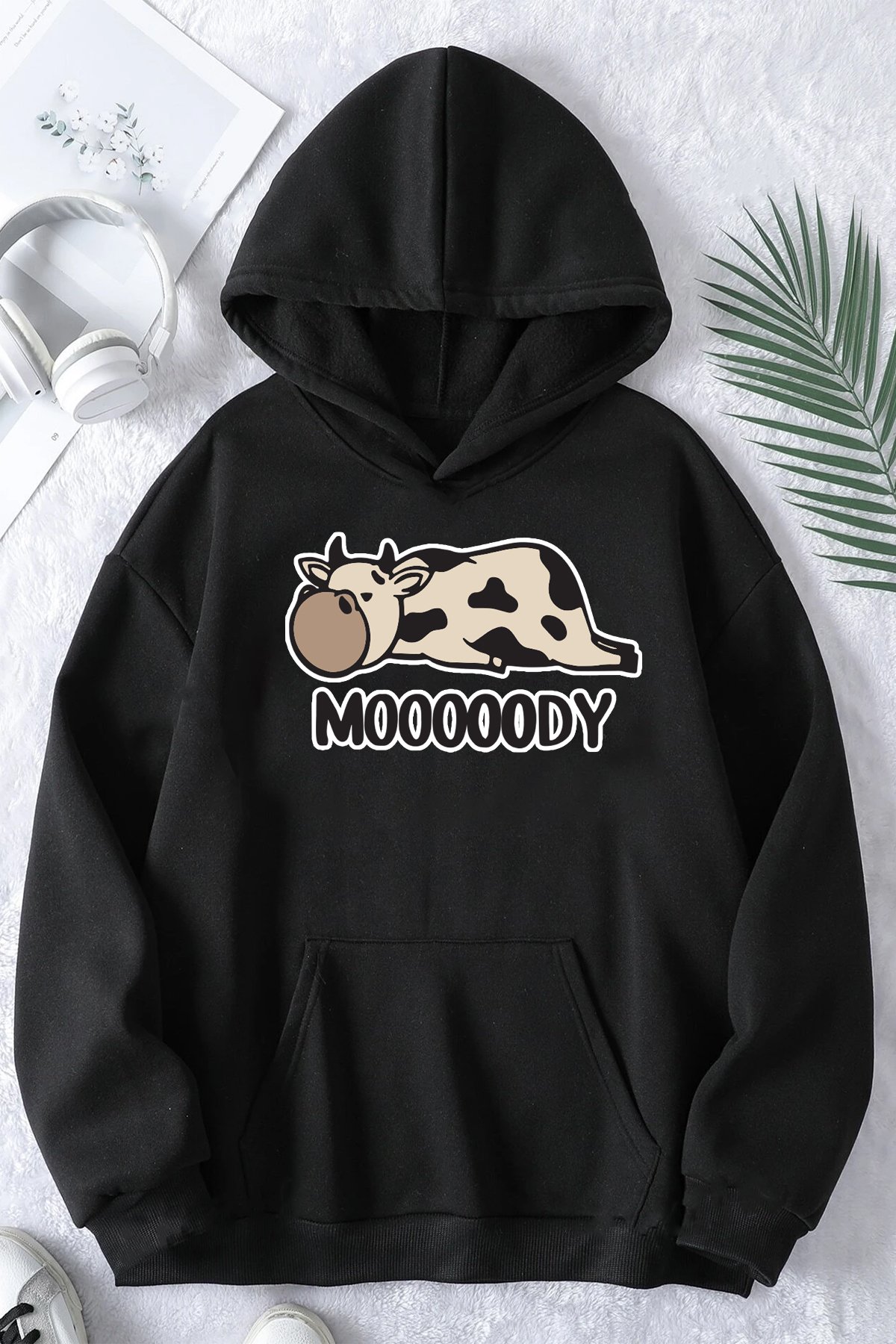 Mooooody Baskılı Unisex Oversize Sweatshirt