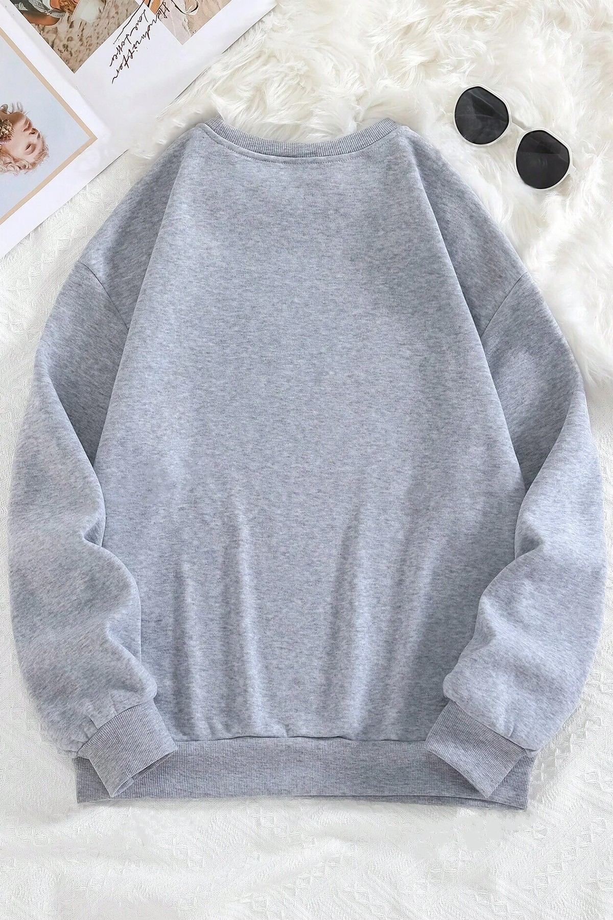 Mountain Baskılı Oversize Sweatshirt