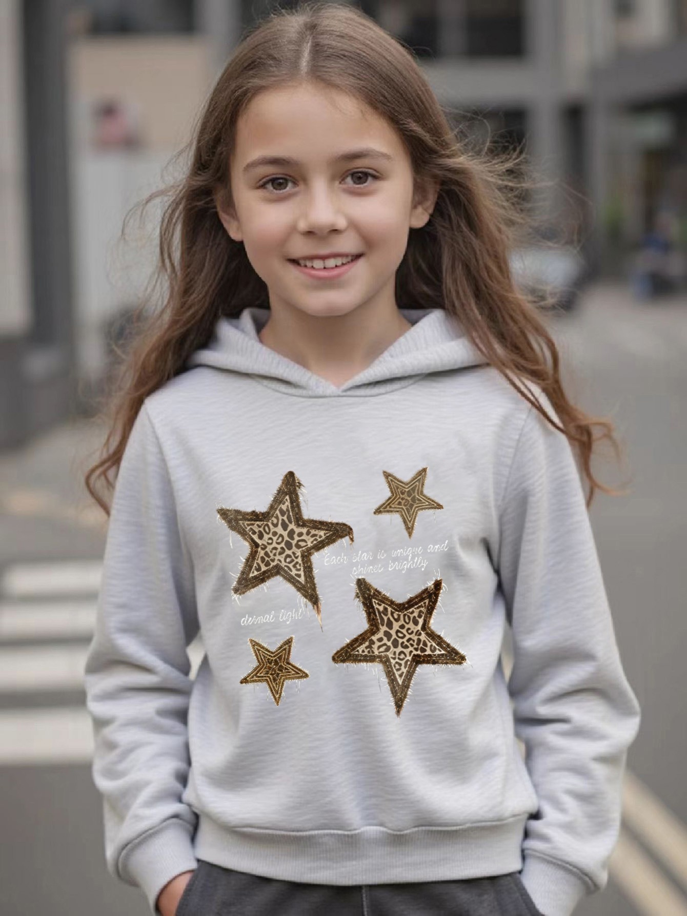 Eternal Light Baskılı Oversize Çocuk Sweatshirt