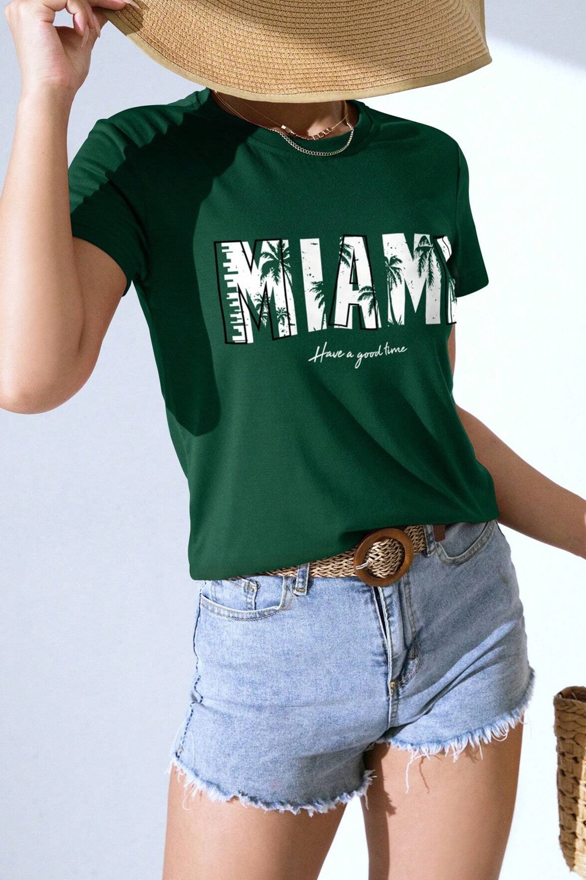 Unisex Miami Baskılı Oversize Tshirt