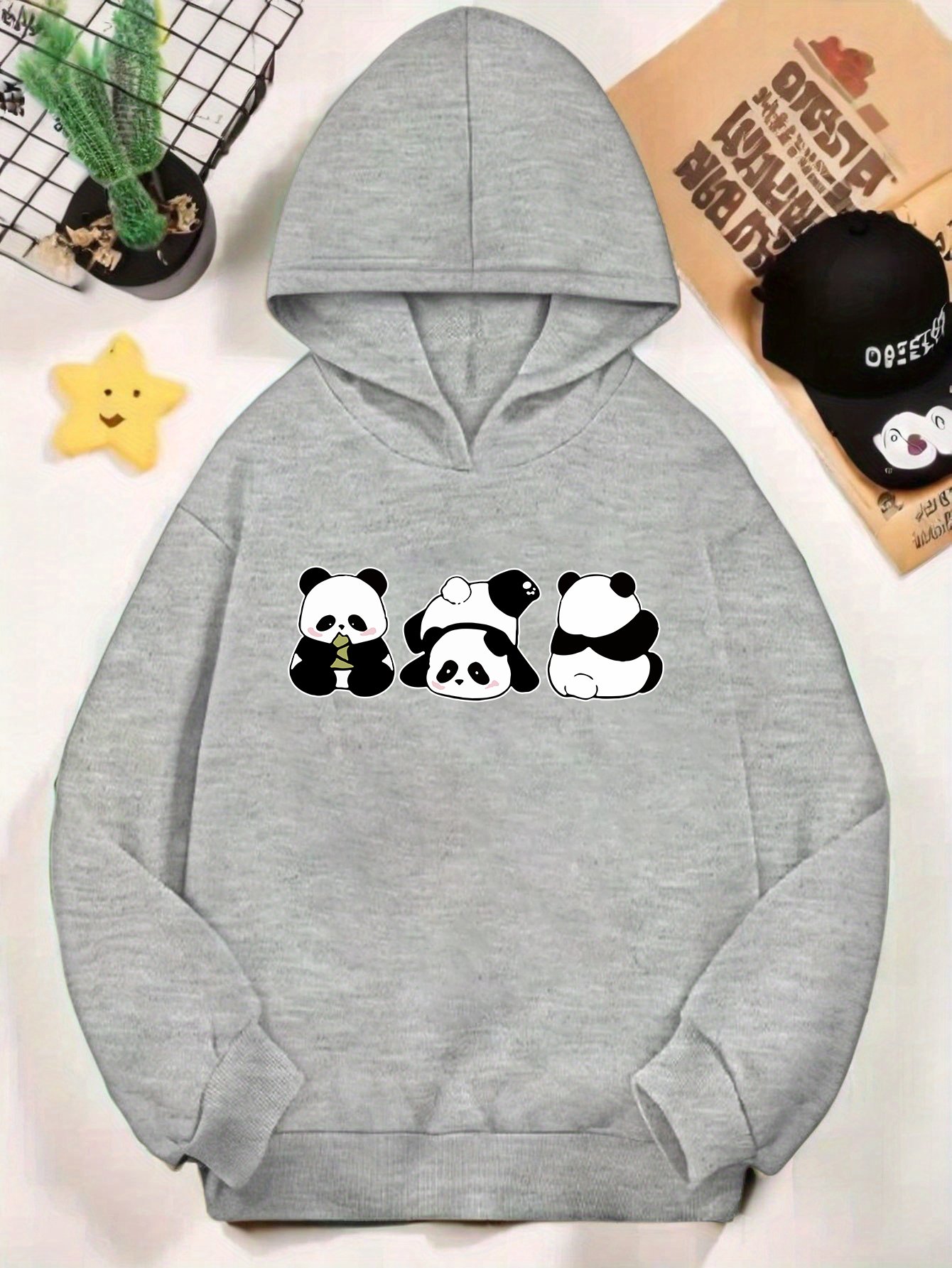 Unisex Yaramaz Pandalar Baskılı Oversize Sweatshirt