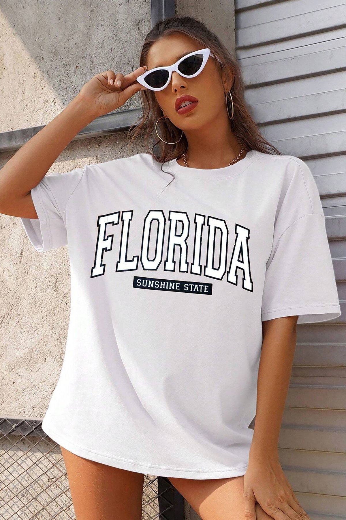 Unisex Florida Baskılı Tasarım Tshirt