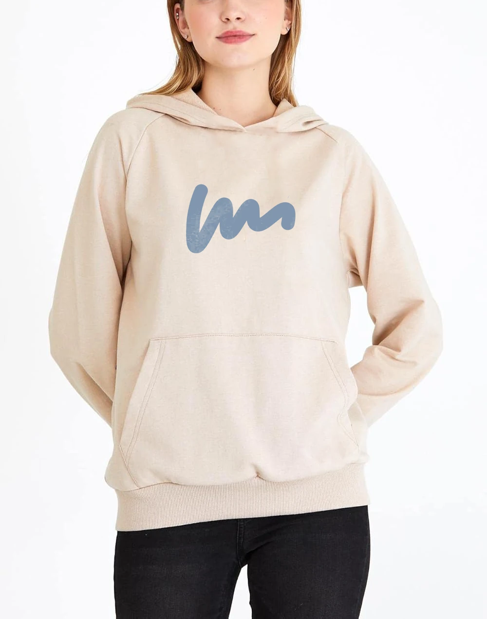 Unisex W Baskılı Tasarım Oversize Sweatshirt