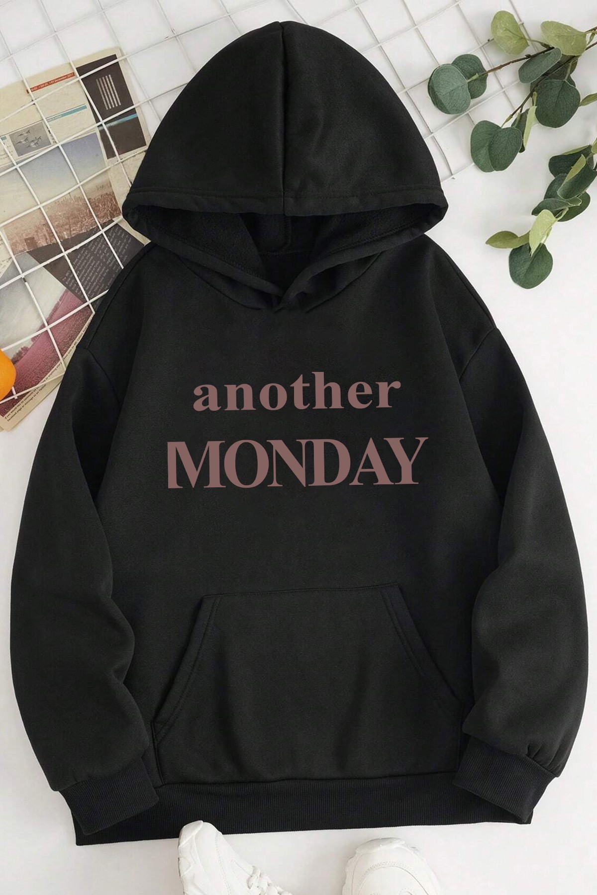 Monday Baskılı Pamuklu Oversize Sweatshirt