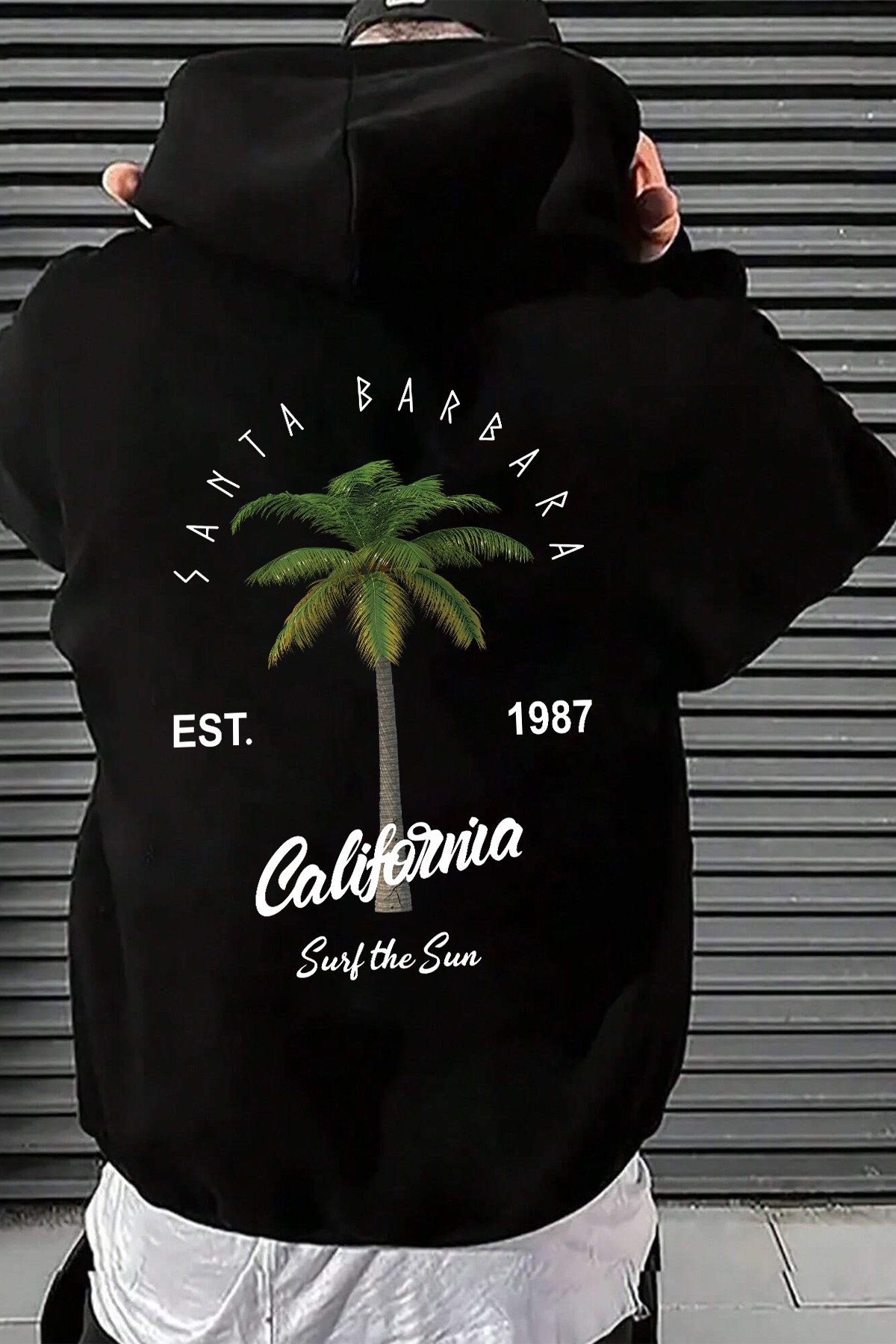 California Baskılı Oversize Sweatshirt