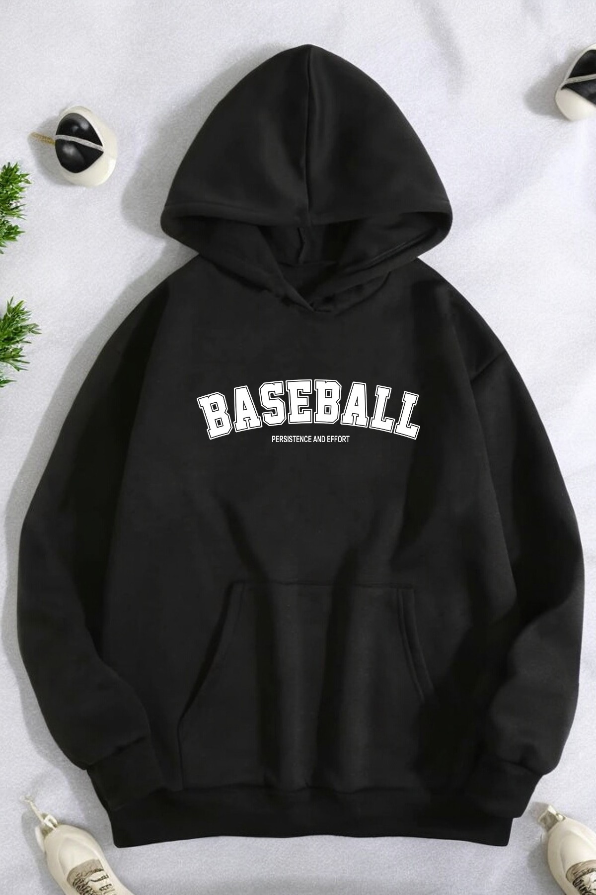 Baseball Baskılı Oversize Sweatshirt