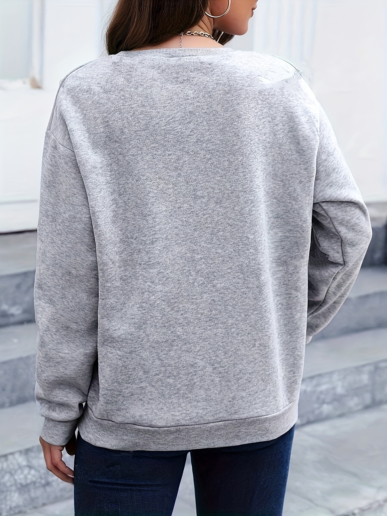 Unisex Active Baskılı Oversize Bisiklet Yaka Sweatshirt