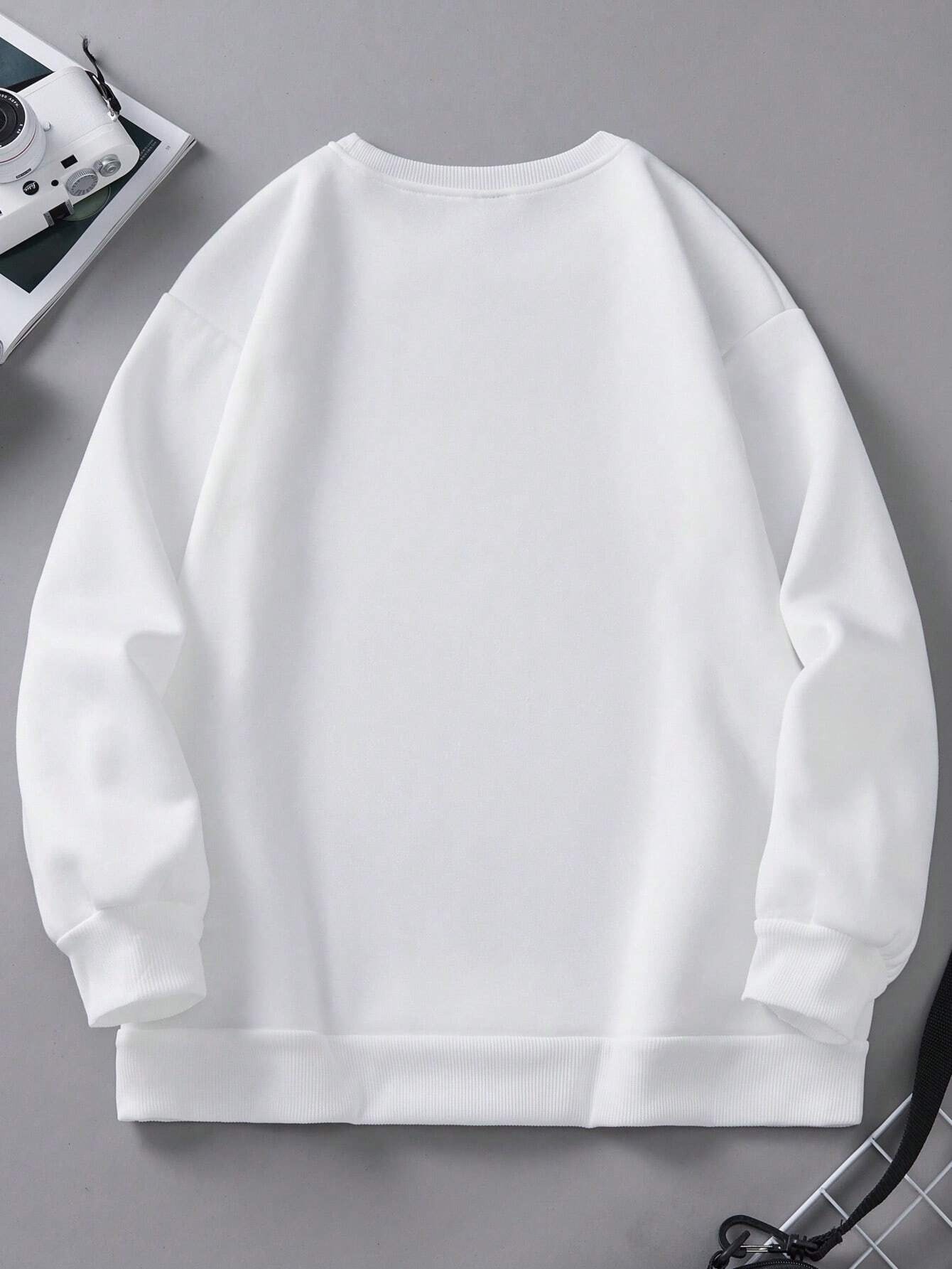 Unisex Sirali Kalpler Baskılı Tasarım Oversize Sweatshirt