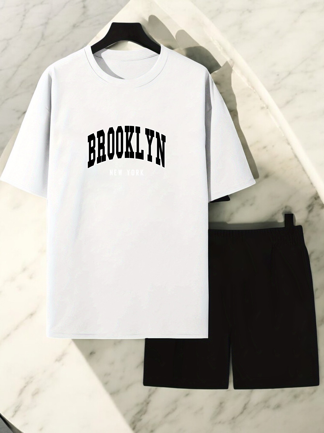 Unisex Brooklyn Baskılı Tasarım Şort Takım