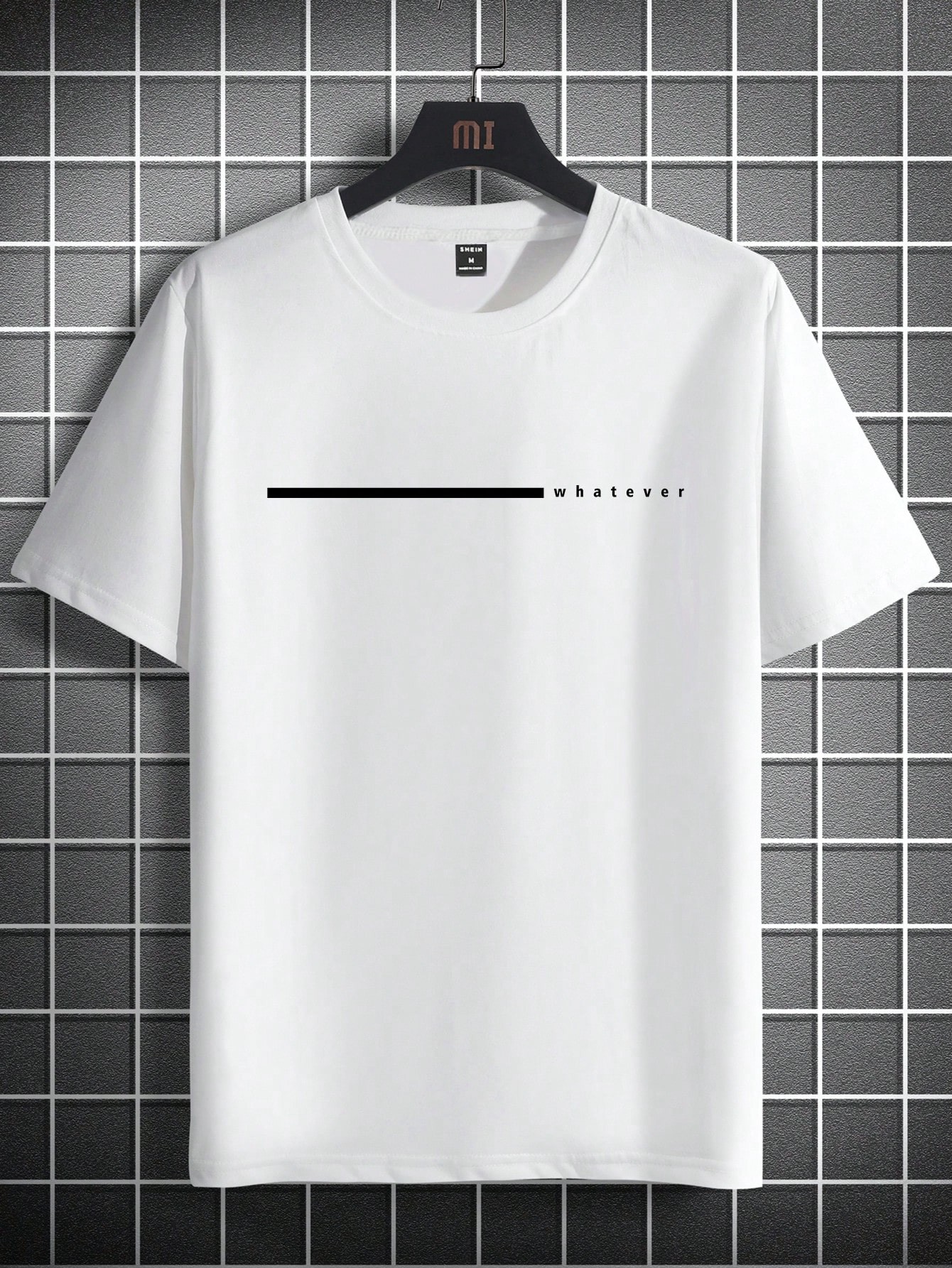 Unisex Çizgili Whatever Baskılı Oversize Tshirt