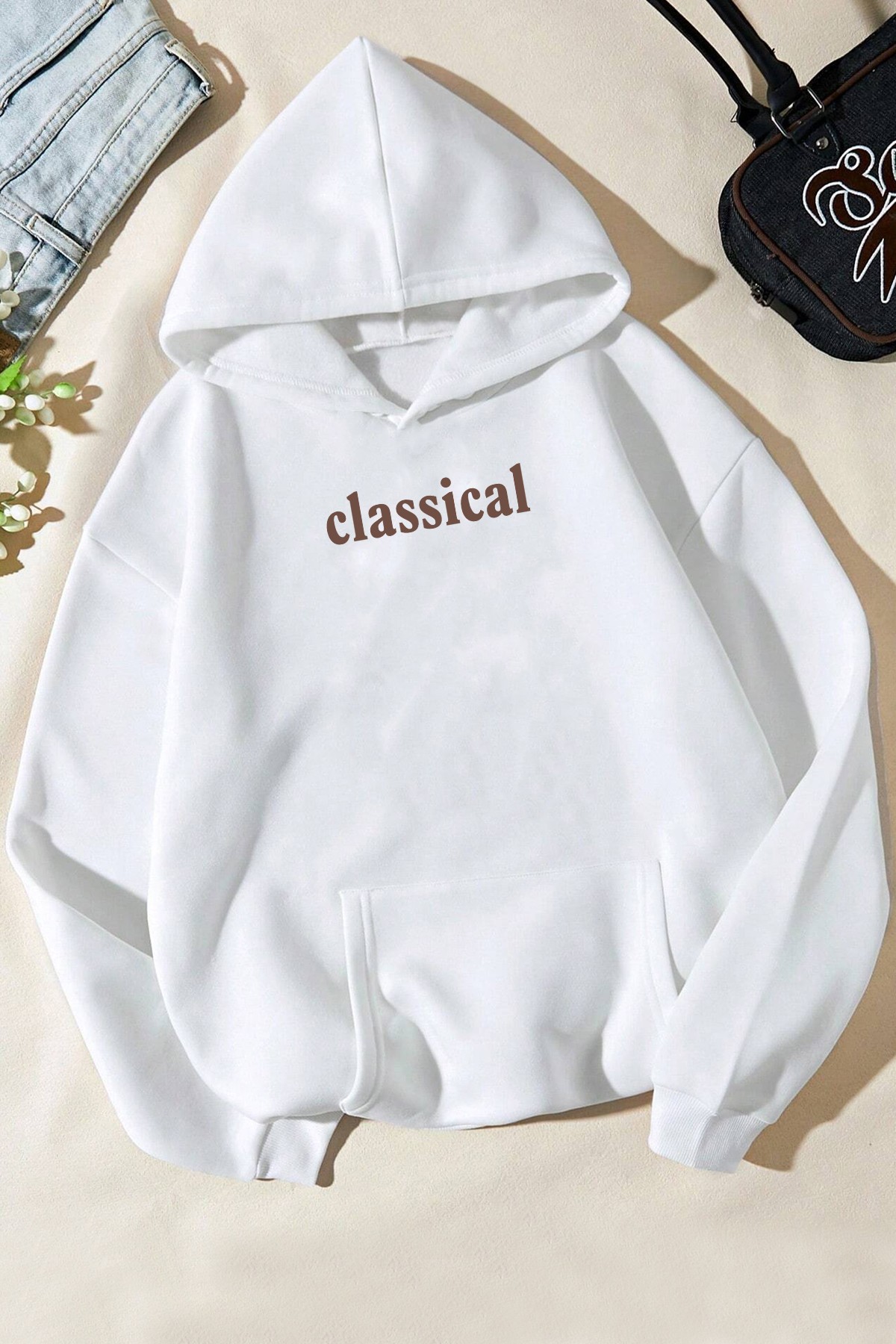 Classical Baskılı Oversize Sweatshirt