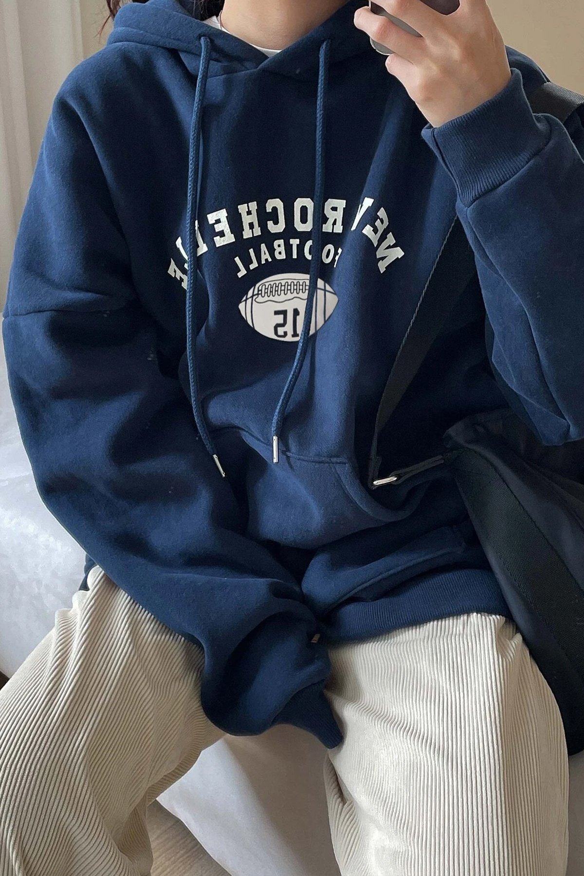Unisex Football Baskılı Oversize Sweatshirt