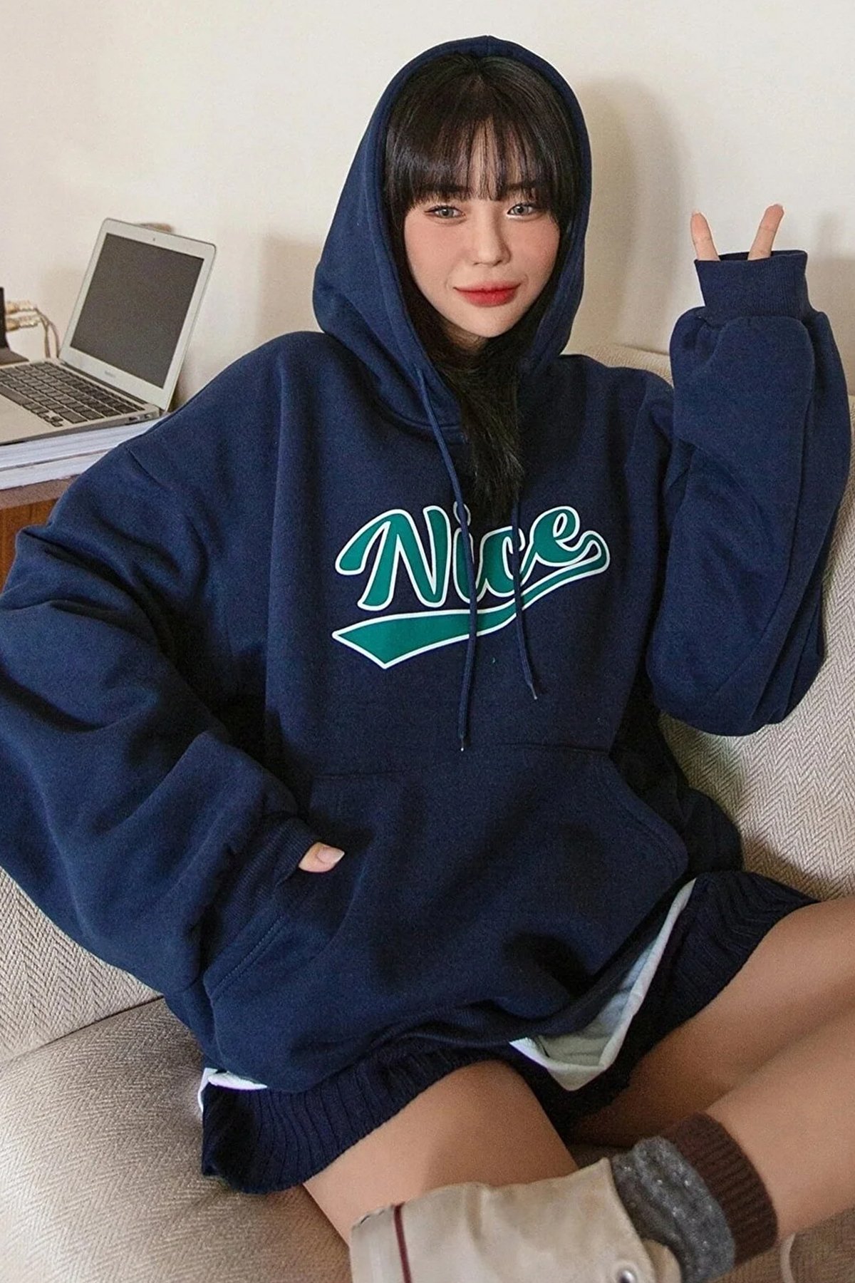 Unisex Nice Baskılı Sweatshirt