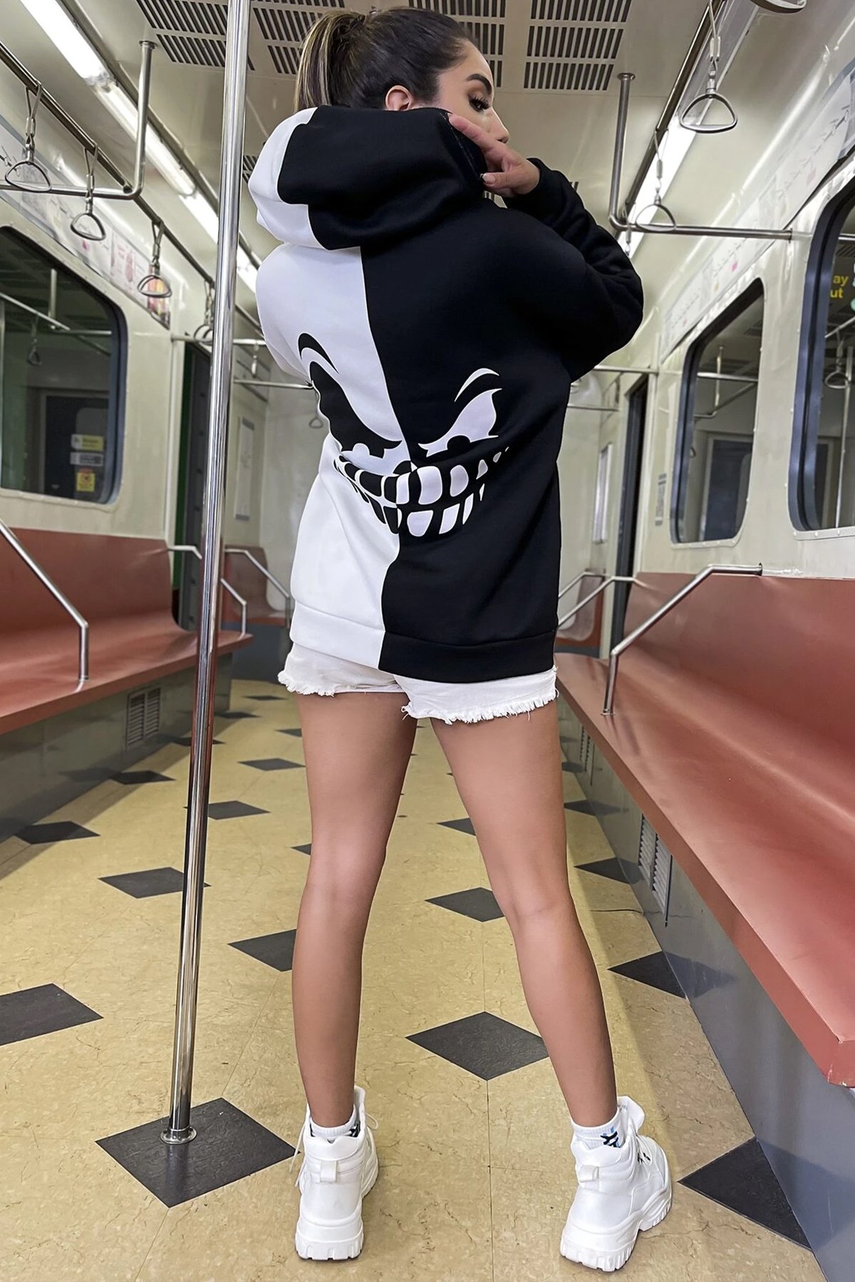 Tasarım Baskılı Oversize Sweatshirt