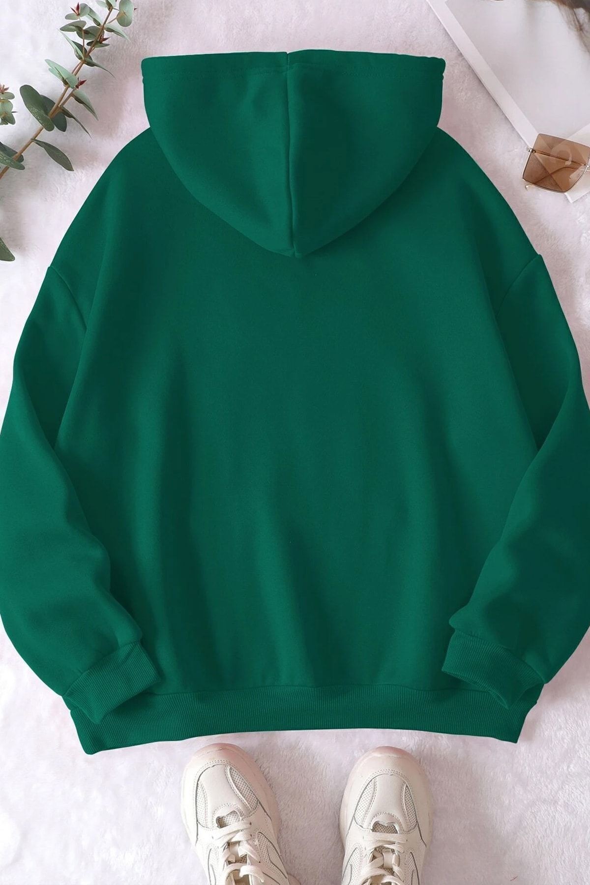Pamuk Şardonlu Kapüşonlu Sweatshirt