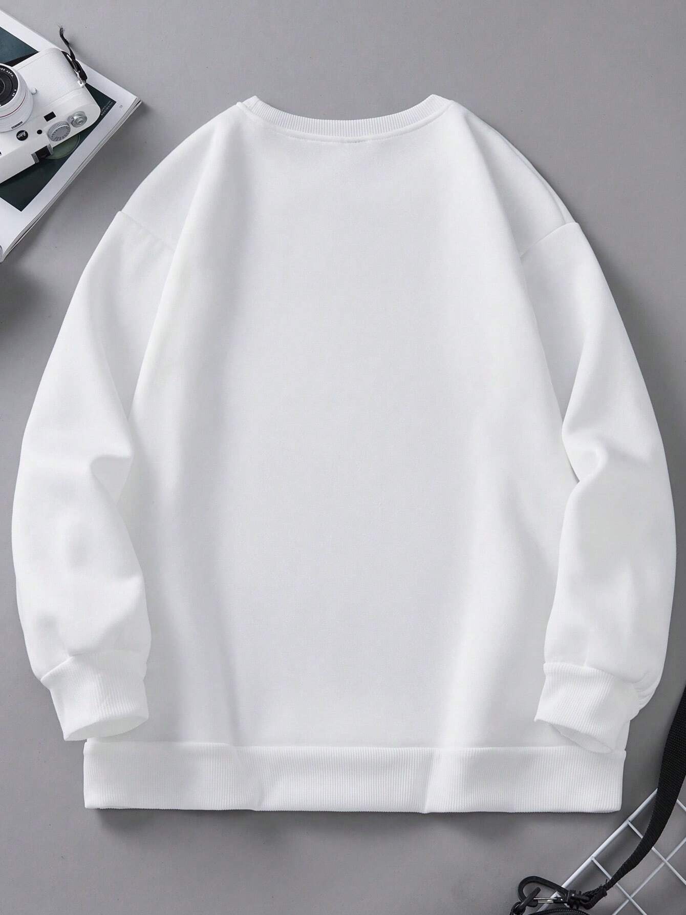 Unisex Leopar Desenli Kurdele Baskılı Oversize Sweatshirt