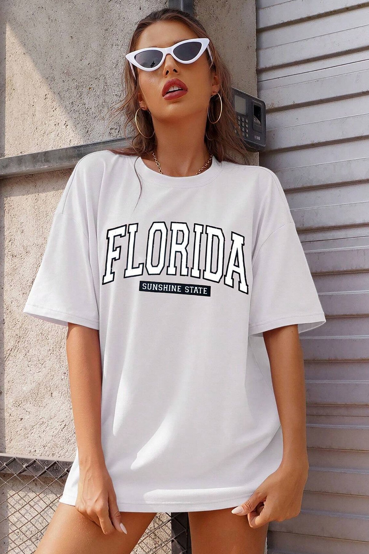 Unisex Florida Baskılı Tasarım Tshirt