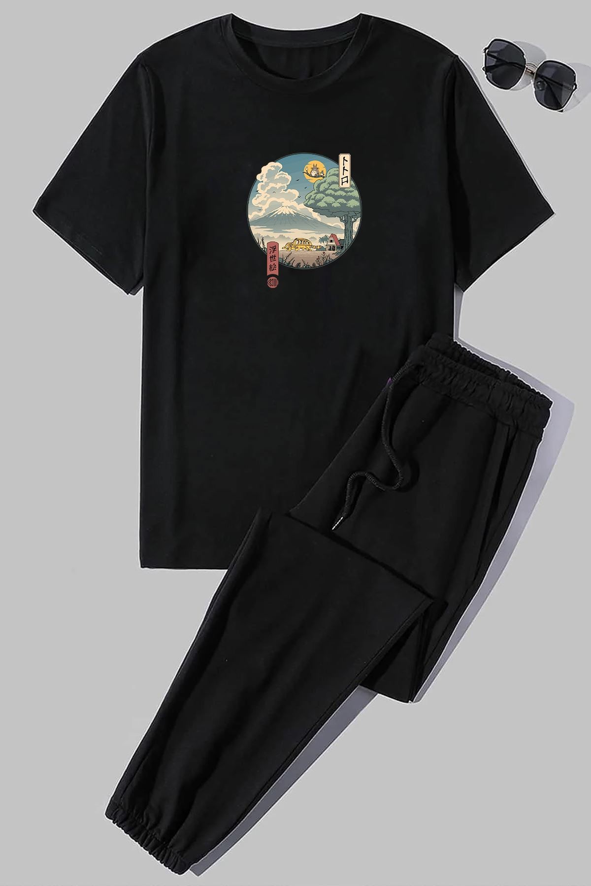 Unisex Neighbor's Ukiyo e Baskılı 2'li Eşofman Takımı