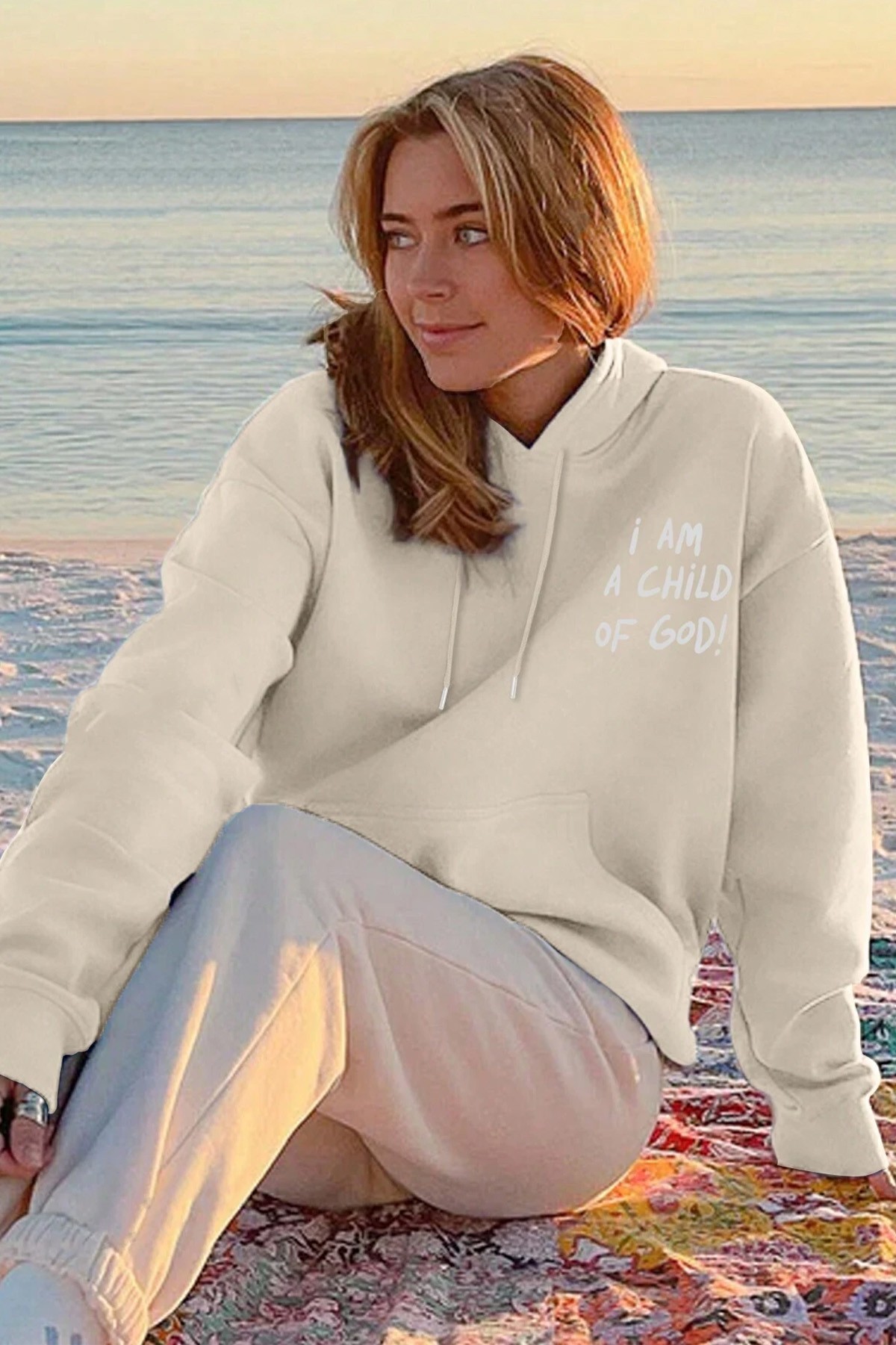 Sırt Baskılı Oversize Sweatshirt