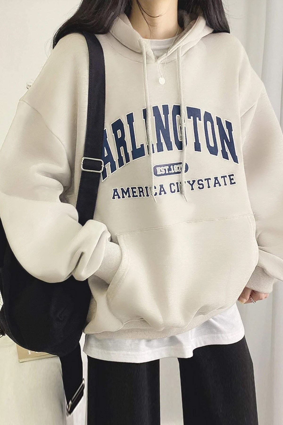 Unisex Arlington Baskılı Oversize Sweatshirt