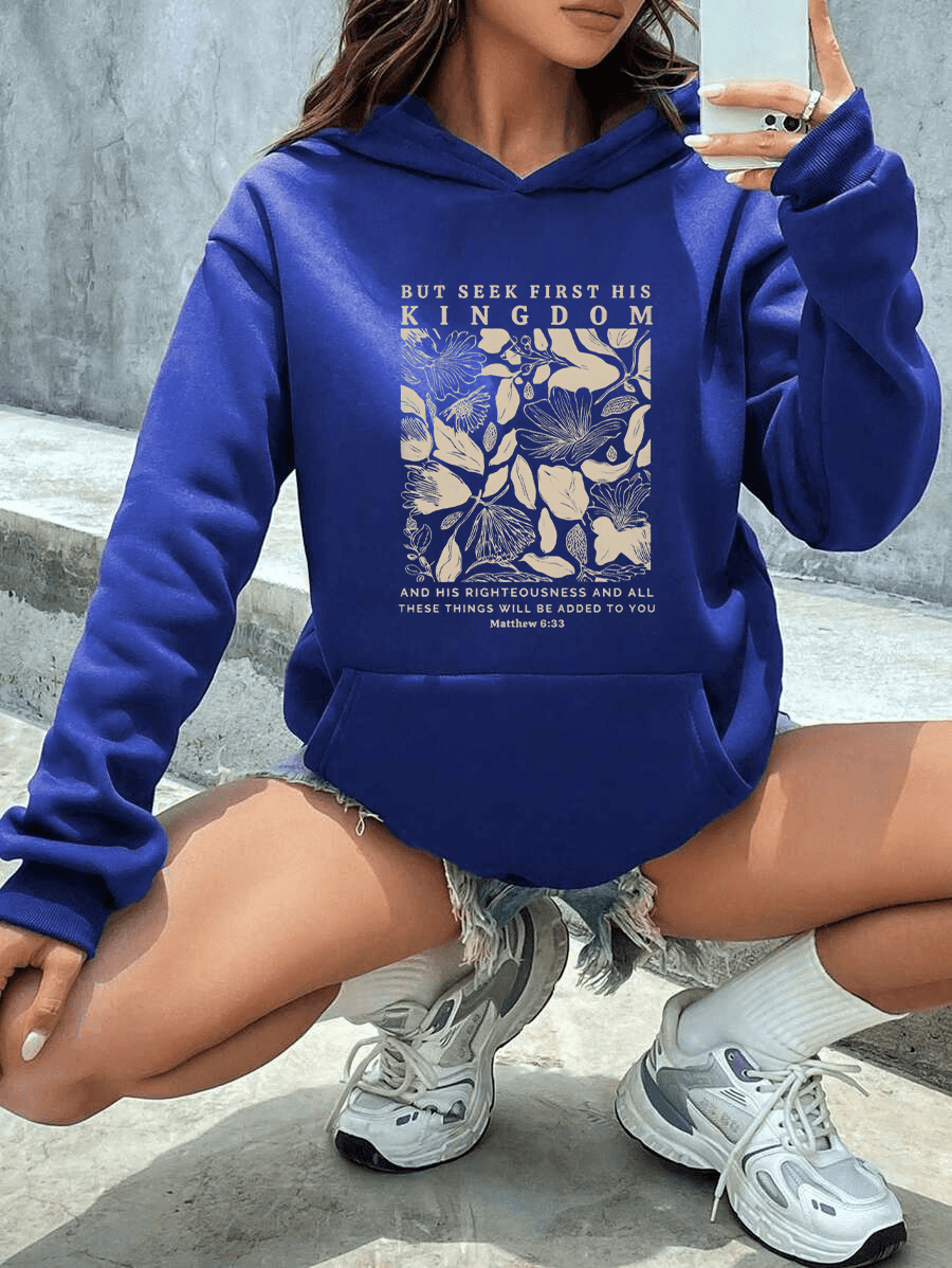 Unisex But Seek First His Kingdom Baskılı Tasarım Oversize Sweatshirt