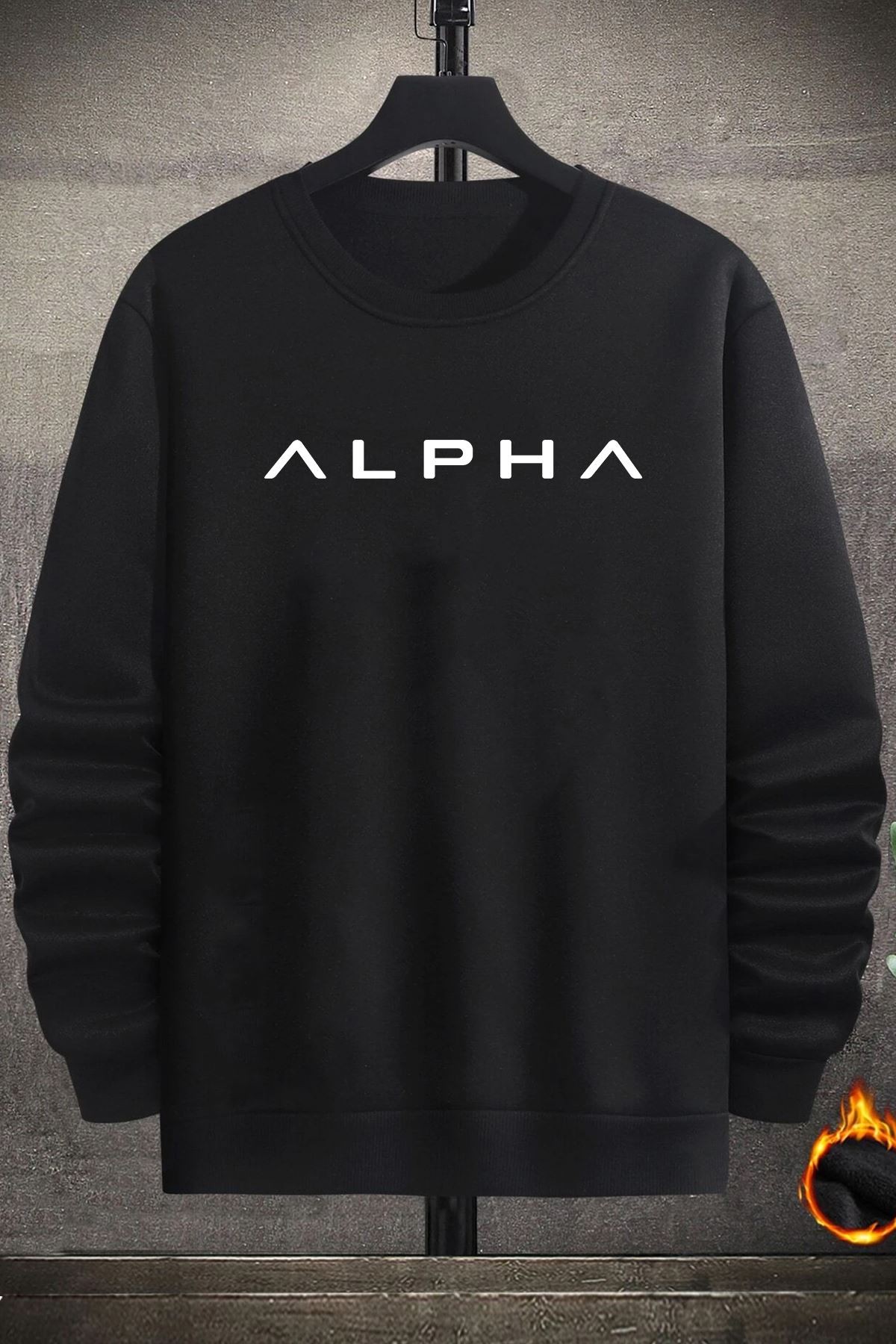 Unisex Alpha Bisiklet Yaka Sweatshirt