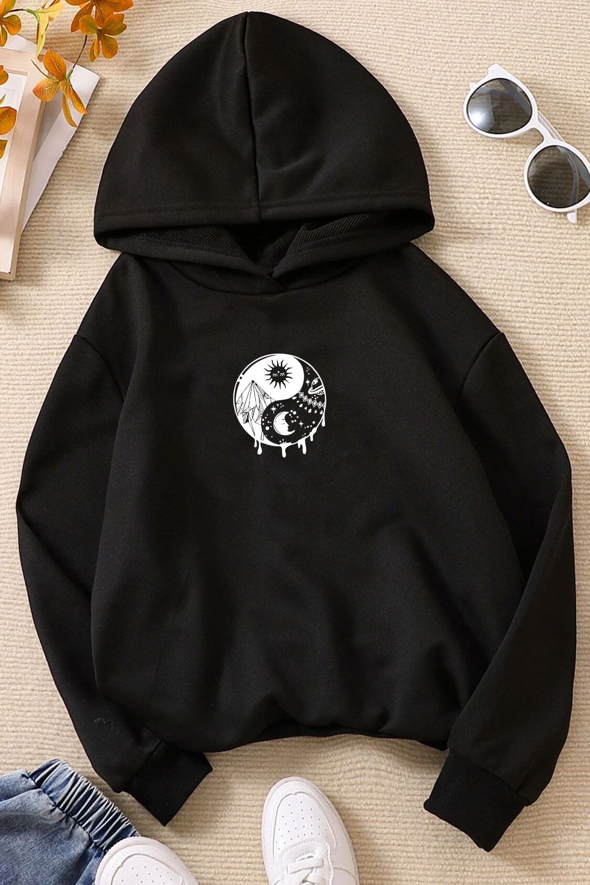 Çocuk Yin & Yang Tasarım Sweatshirt