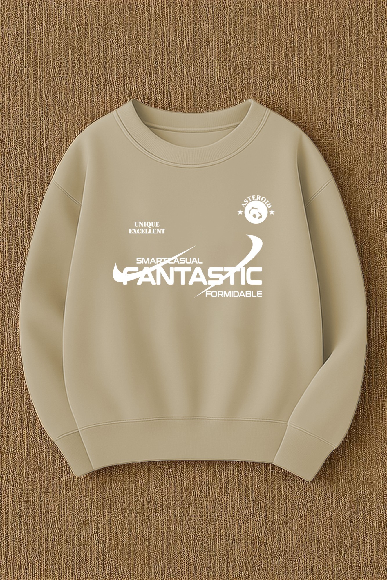 Unisex Fantastic Baskılı Oversize Sweatshirt
