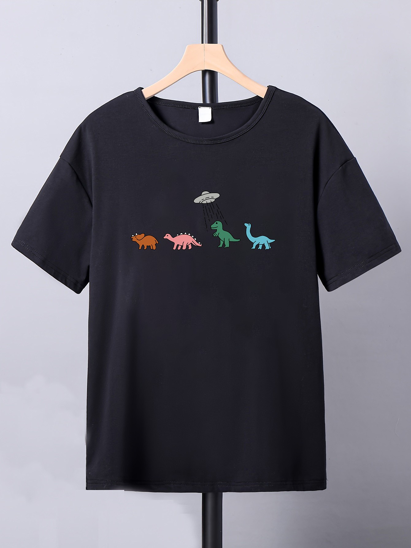 Çocuk Dinazor Baskılı Pamuklu Tshirt