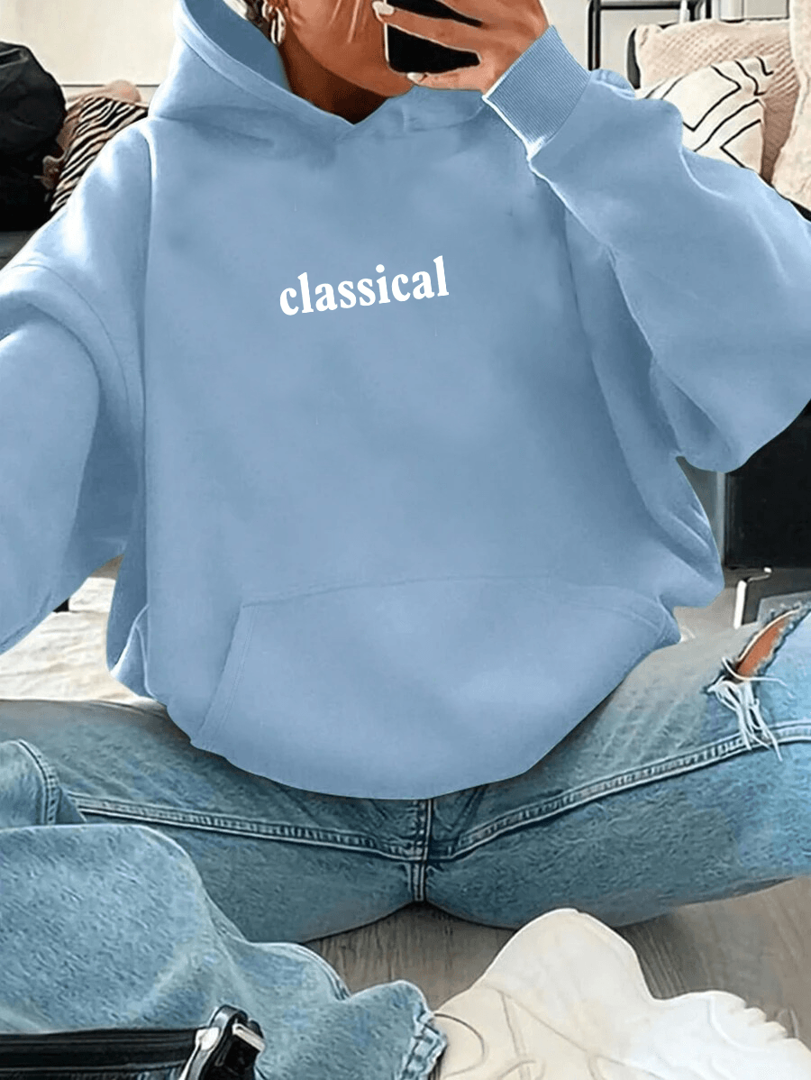Unisex Classical Baskılı Oversize Sweatshirt
