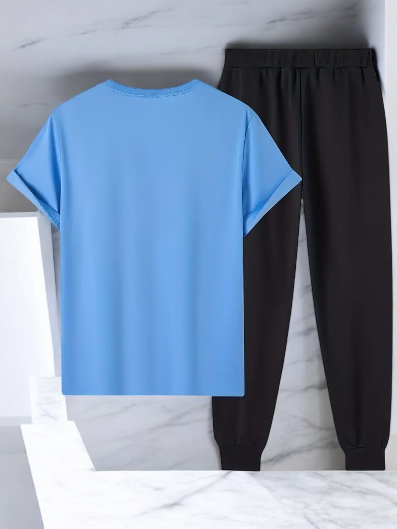 Unisex Saksı Tasarım Basklı Tshirt Eşofman Takımı