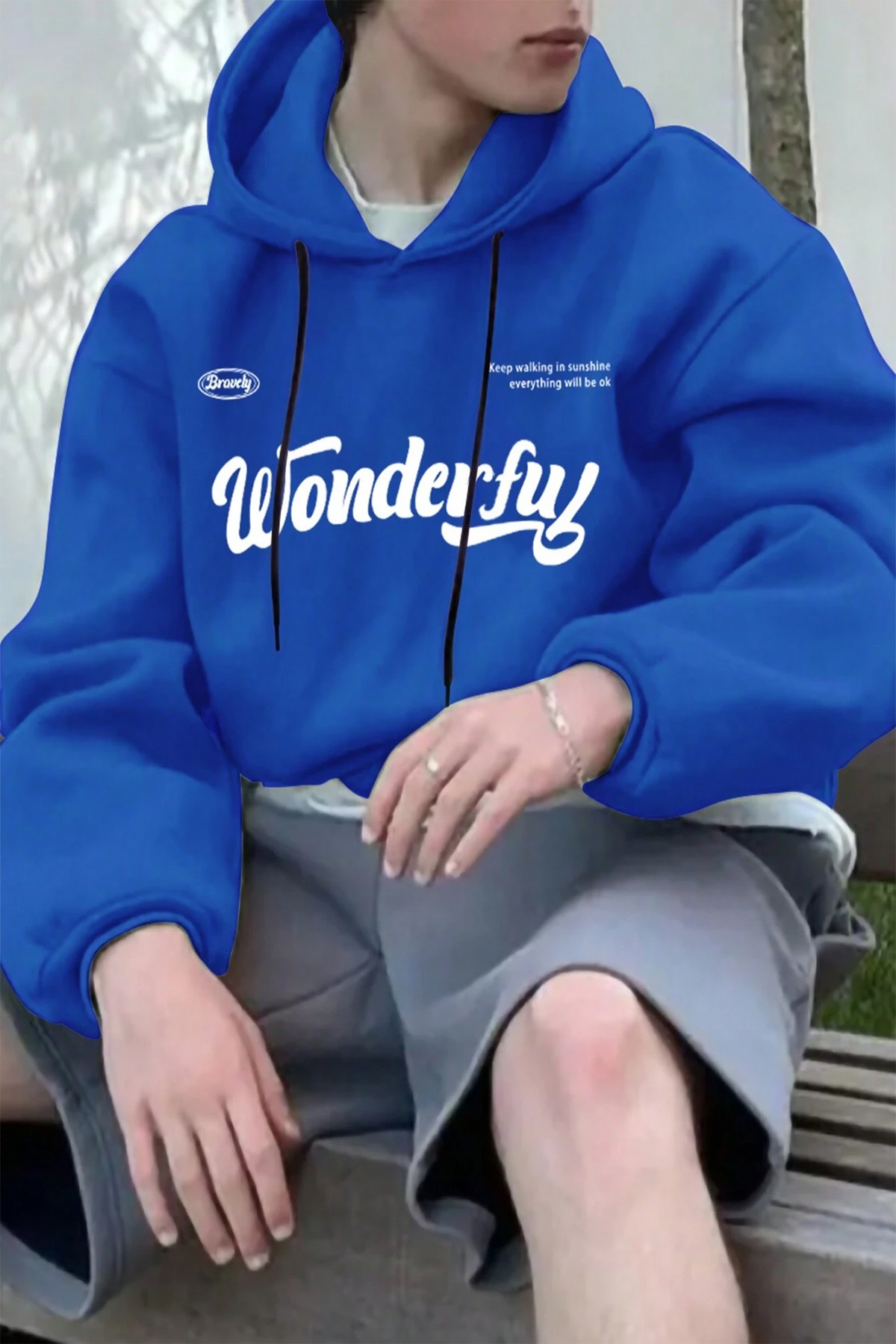 Wonderful Baskılı Oversize Sweatshirt