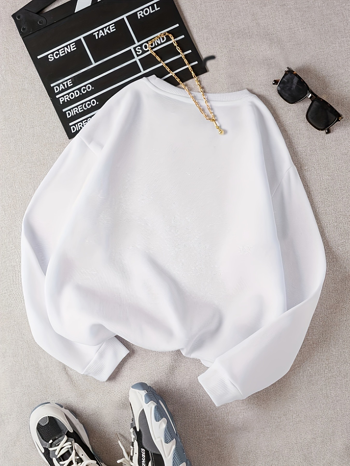 Unisex Kirmizi Kalp Desenli Baskılı Oversize Sweatshirt