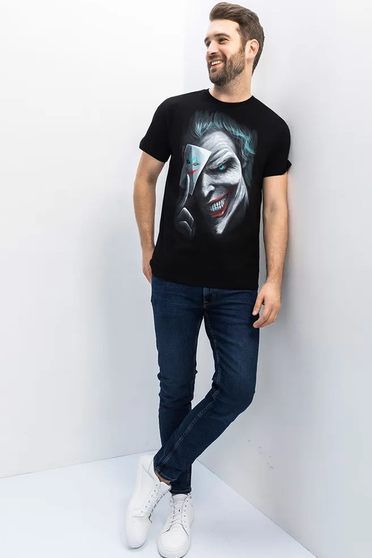 Unisex Joker Baskılı Oversize Tshirt