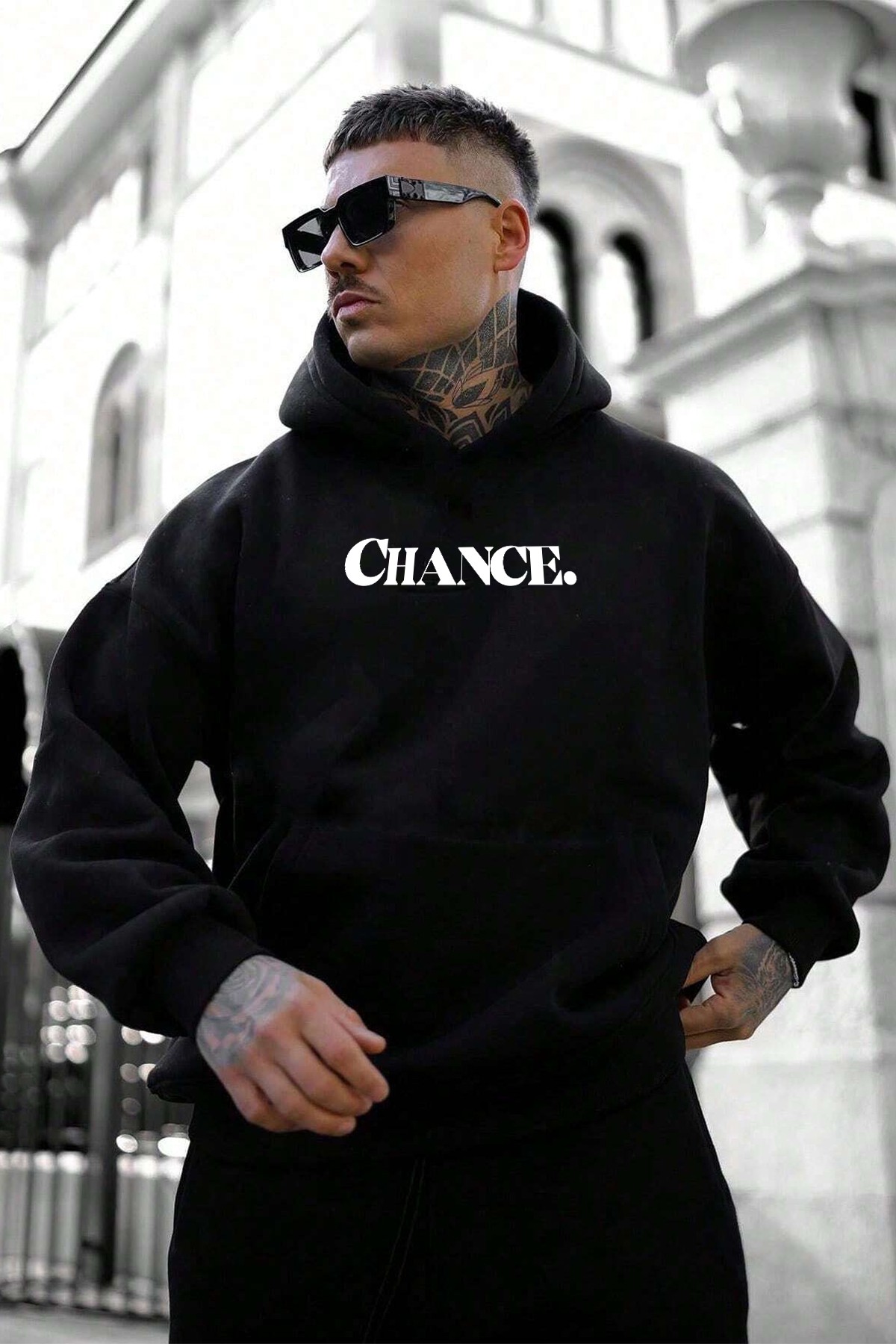 Chance Baskılı Oversize Sweatshirt