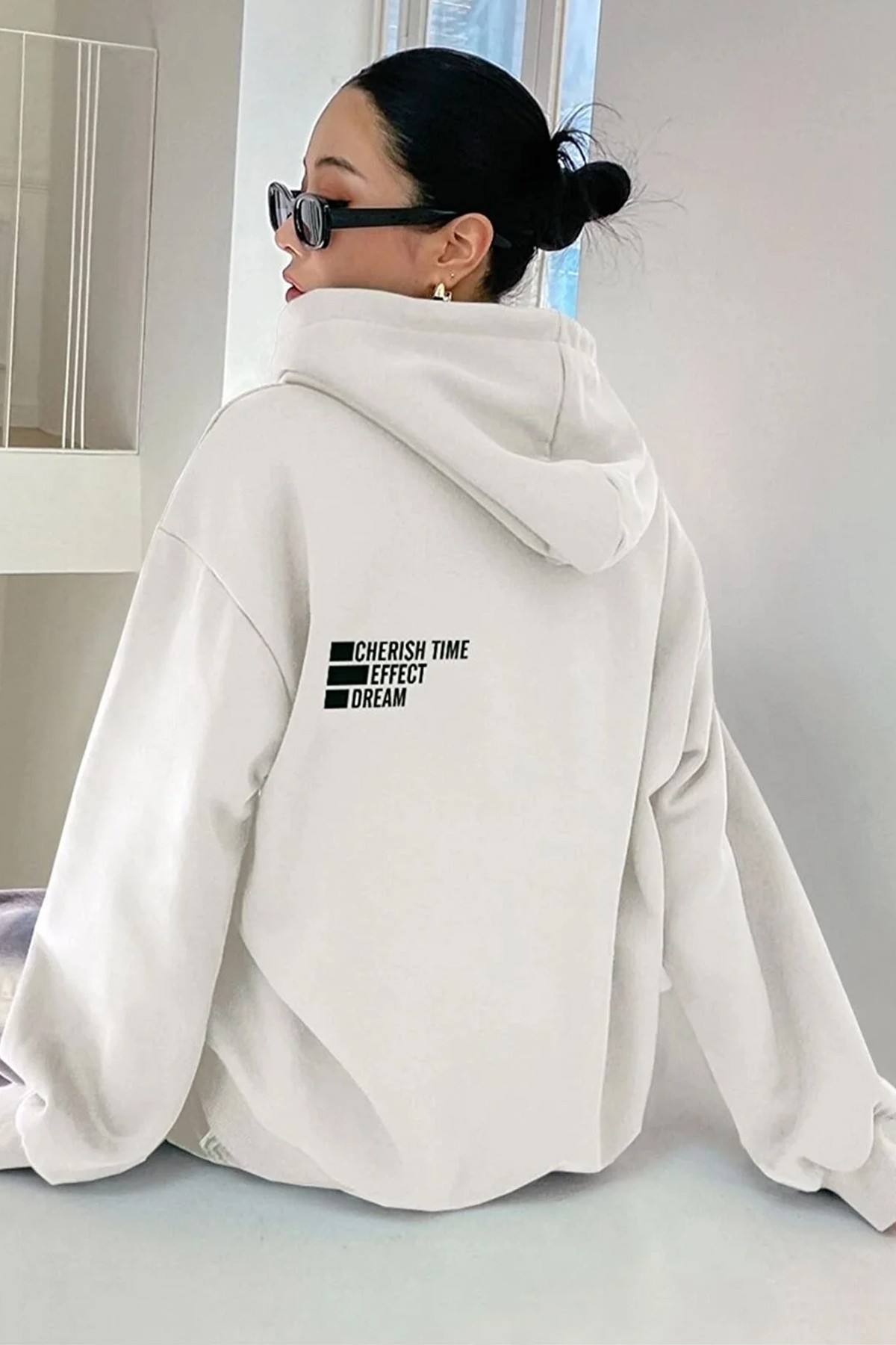 Unisex Cherish Time Baskılı Sweatshirt