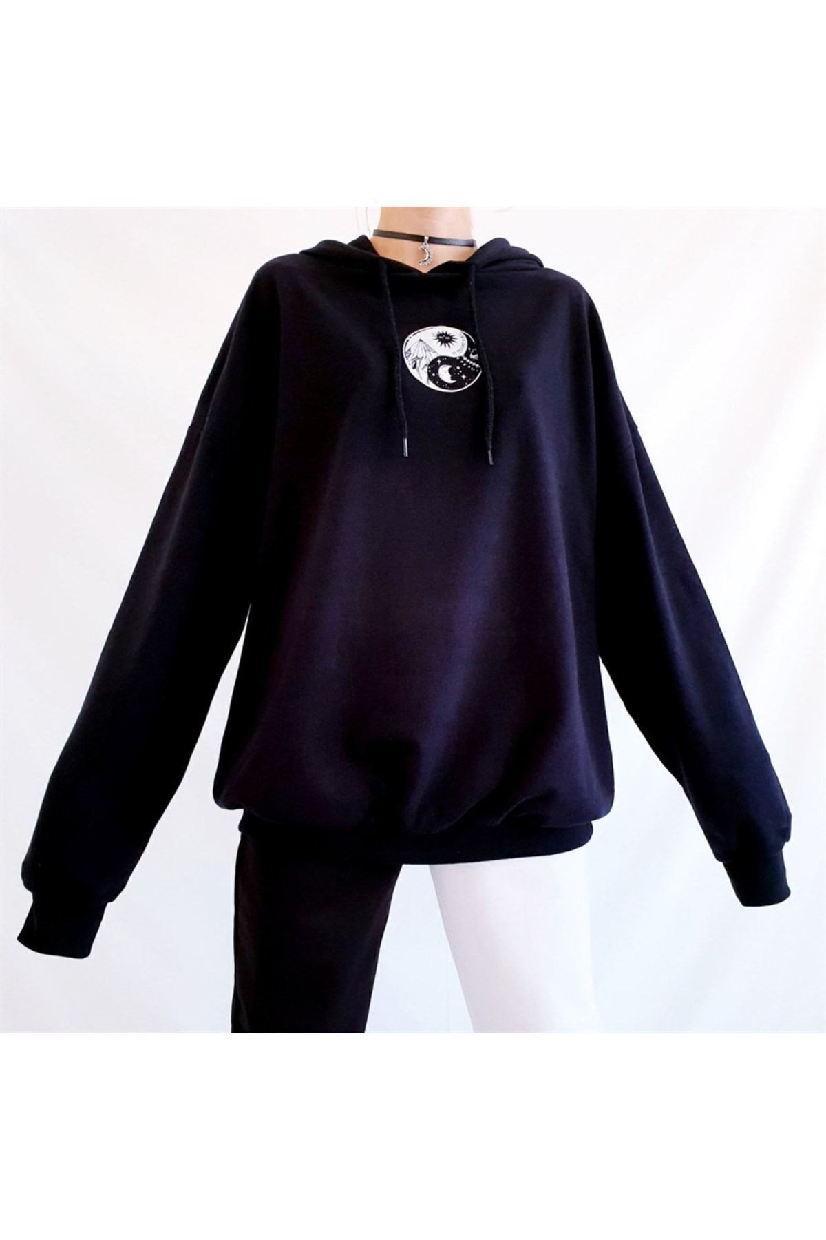 Ying-yang Kapüşonlu Sweatshirt