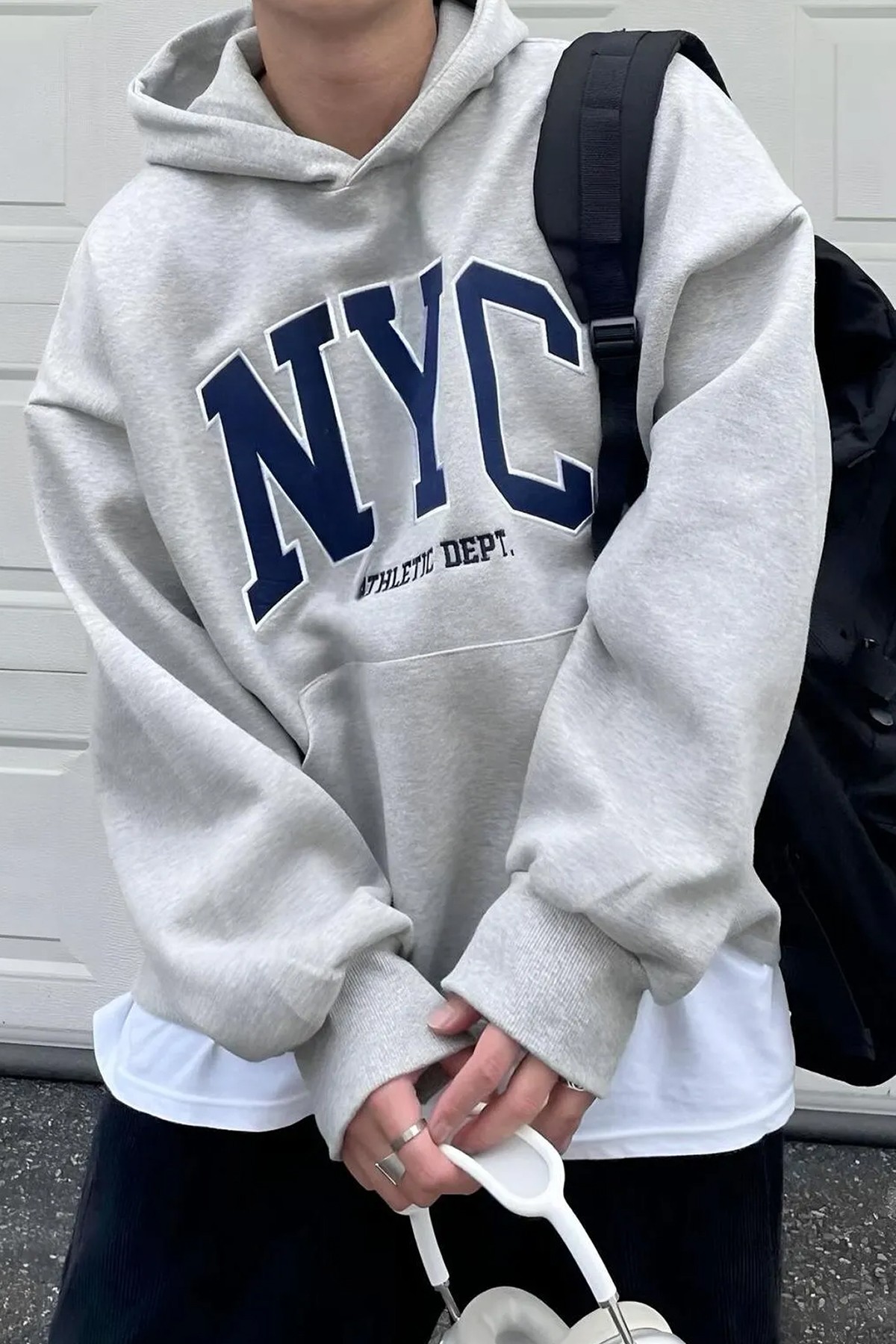 Nyc Baskılı Pamuklu Oversize Sweatshirt