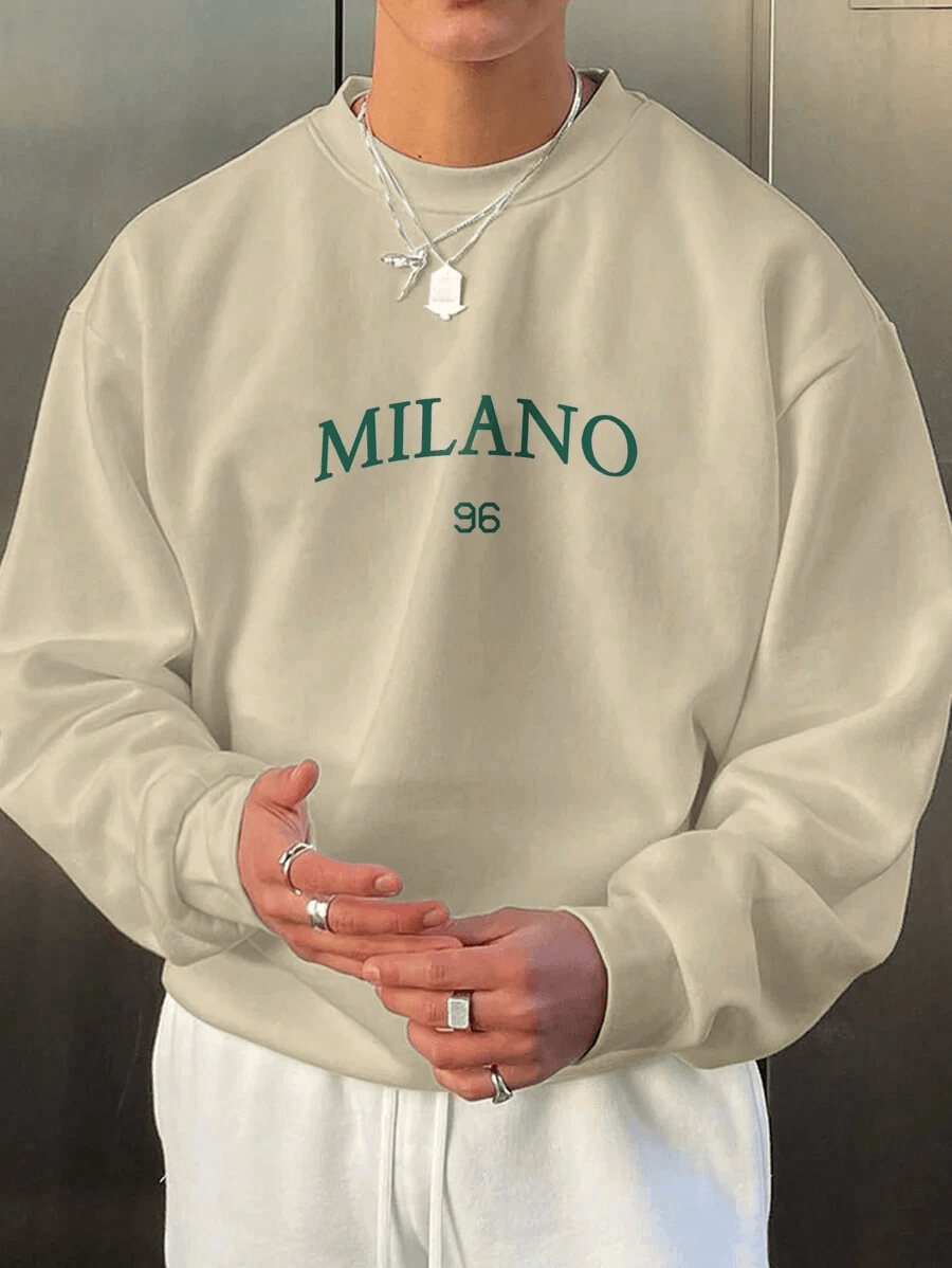 Unisex Milano Baskılı Oversize Sweatshirt