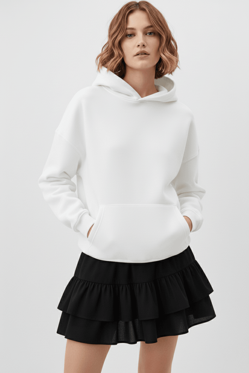 Unisex Yumuşak Dokulu Düz 3 İplik Oversize Sweatshirt – Sade ve Modern Görünüm